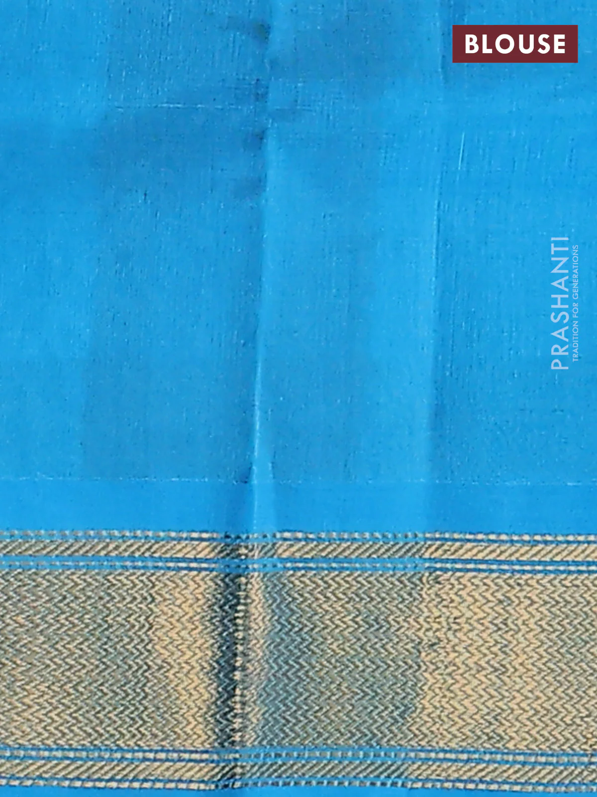 silk cotton saree navy blue and teal blue with allover paalum pazhamum checked pattern & floral zari woven buttas and zari woven border - Image 3