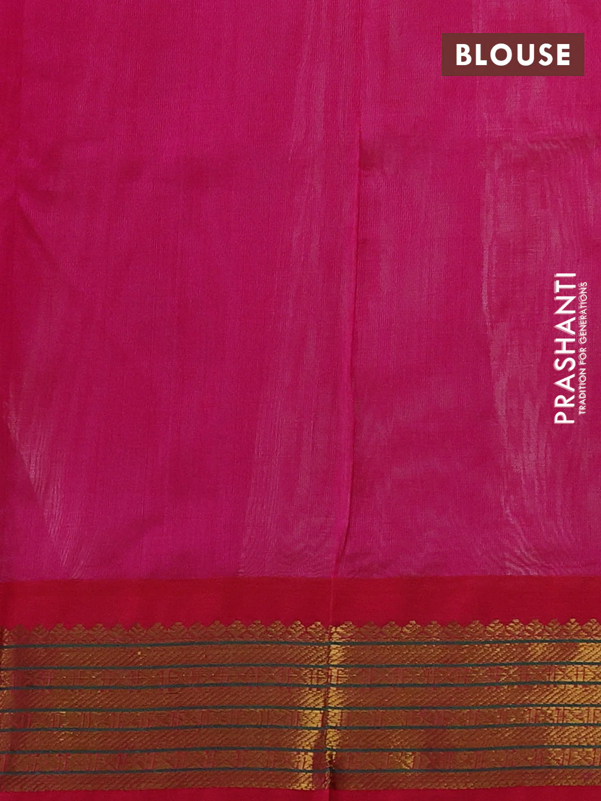 Silk cotton saree off white and pink with plain body and zari woven korvai border - Image 3
