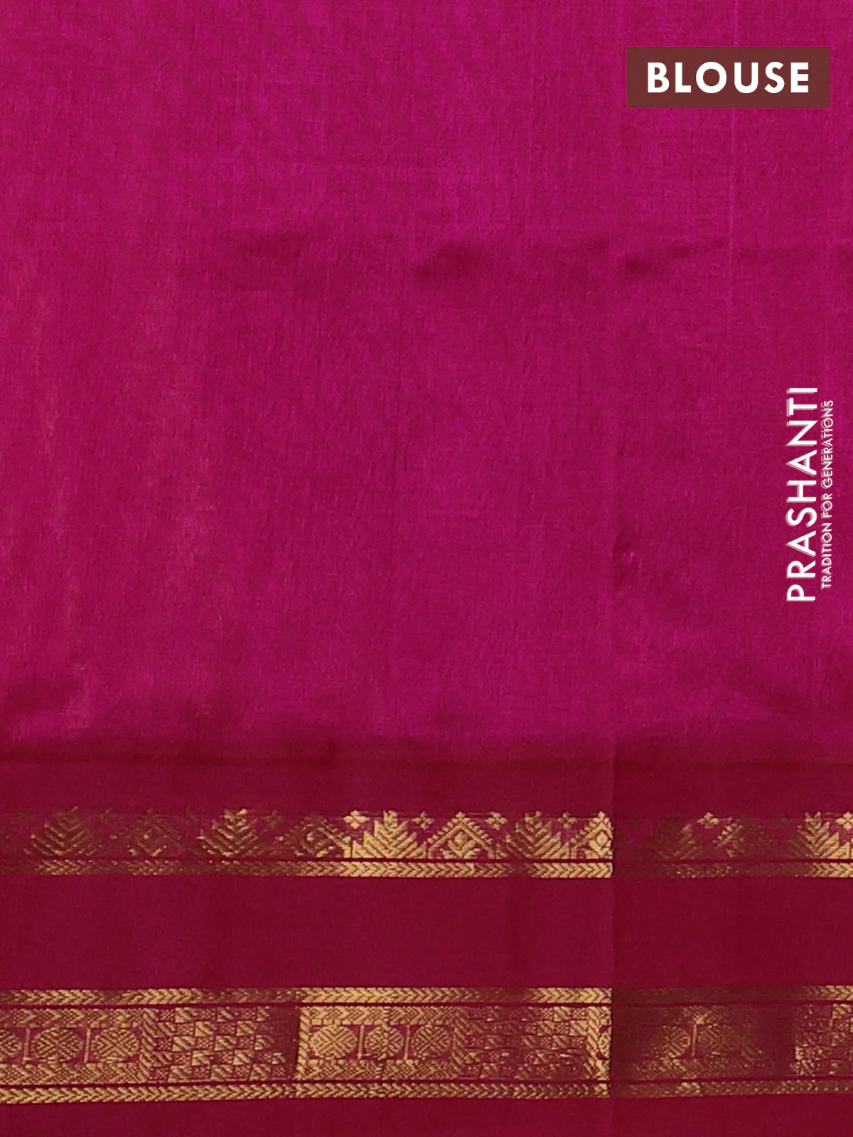 Silk cotton saree orange and pink with plain body and rettapet zari woven korvai border - Image 3