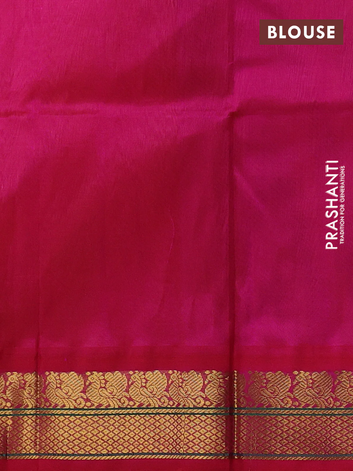 Silk cotton saree orange and pink with plain body and zari woven korvai border - Image 3
