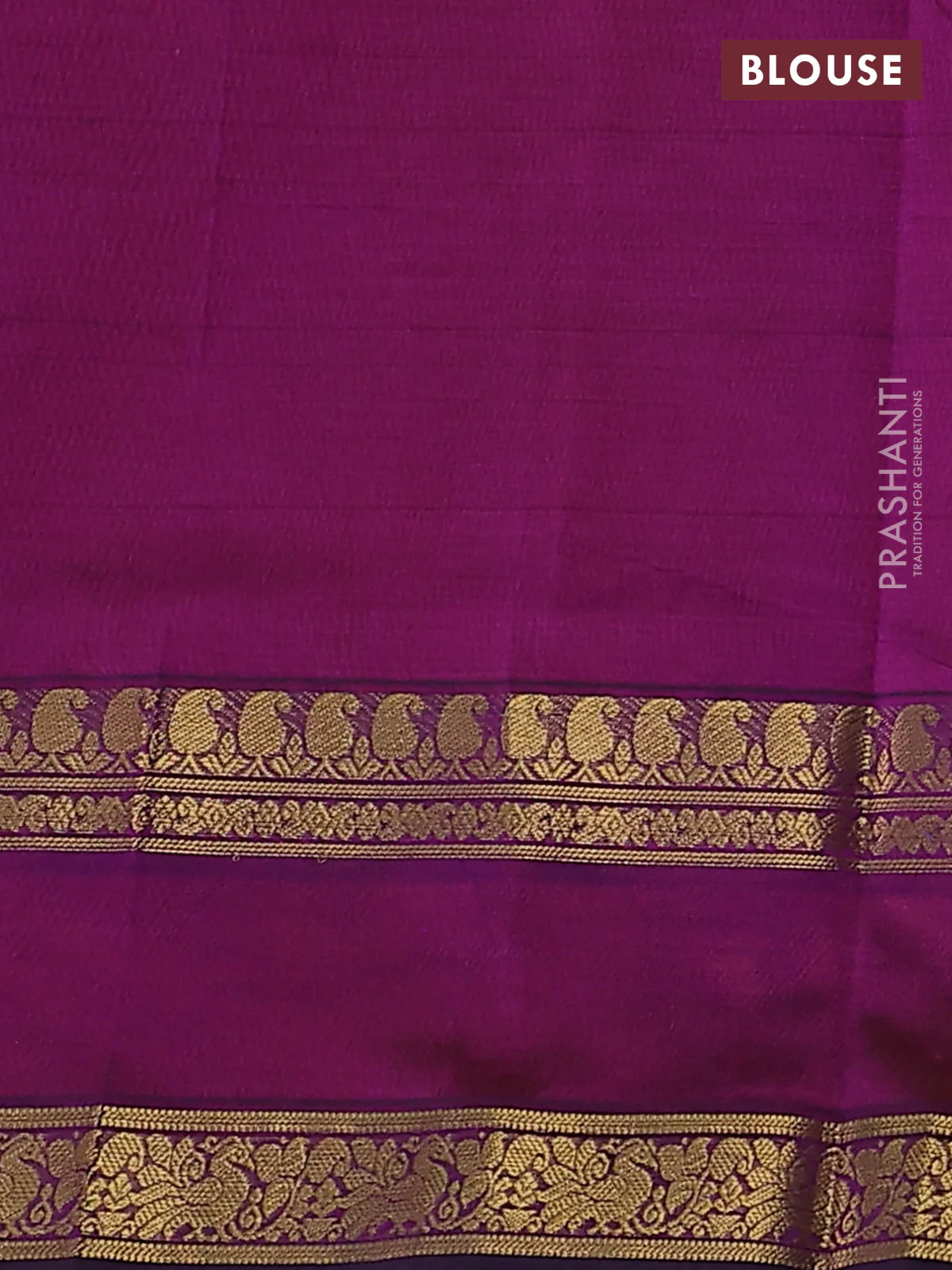 Silk cotton saree orange and purple with plain body and retttapet zari woven border - Image 3