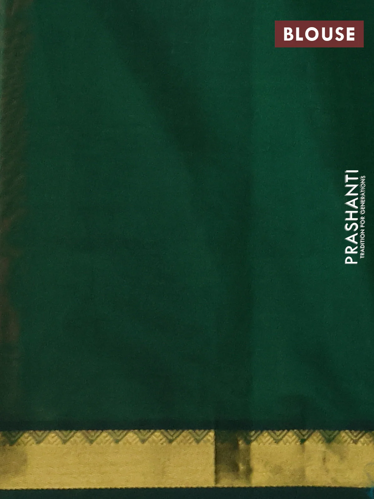 Silk cotton saree peach orange and green with plain body and zari woven border - Image 3