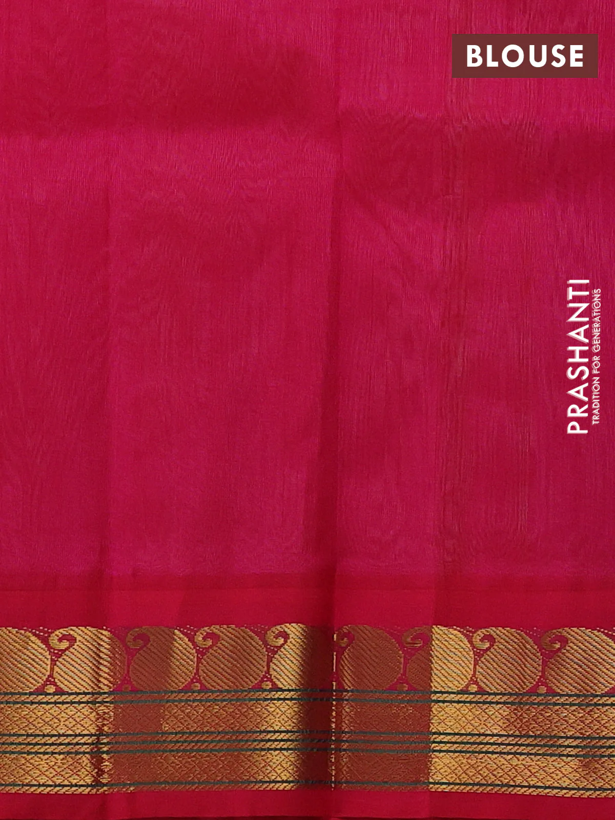 Silk cotton saree peach orange and pink with plain body and paisley zari woven korvai border - Image 3