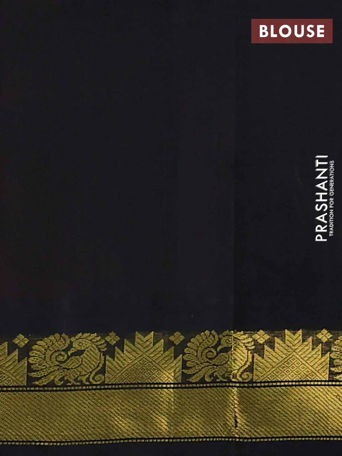 Silk cotton saree peach pink and black with allover zari checked pattern and zari woven korvai border - Image 3