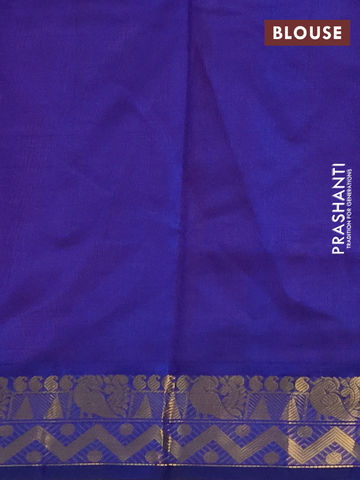 Silk Cotton saree peach pink and blue with plain body and zari woven border - Image 3