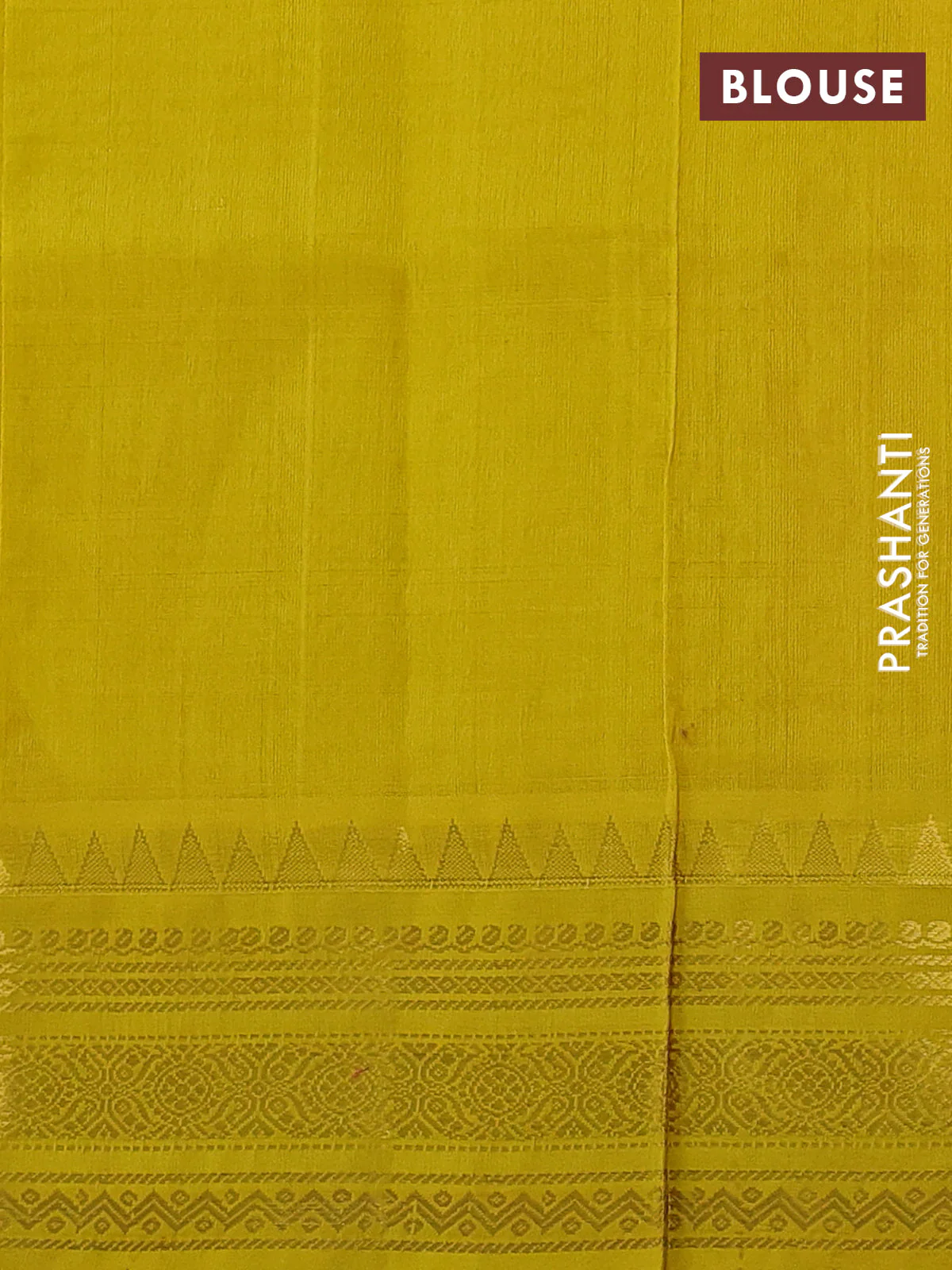 Silk cotton saree peach pink and lime yellow with allover zari woven checked pattern and zari woven korvai border - Image 3