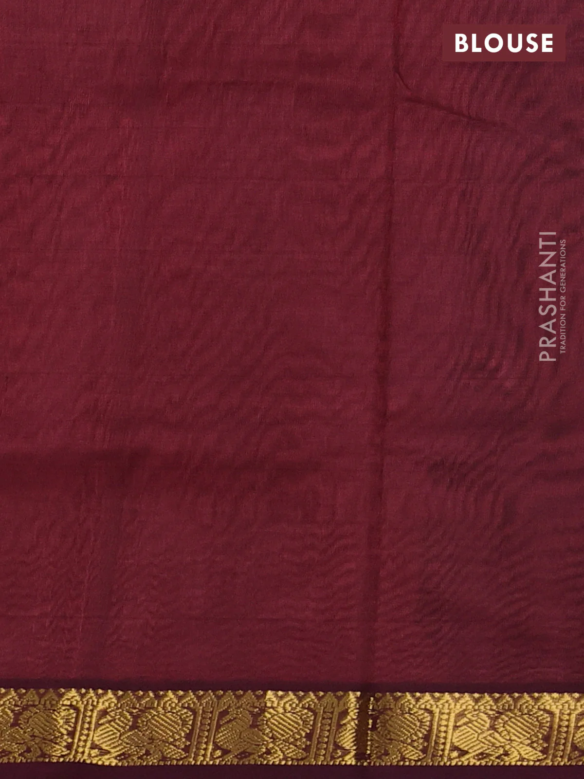 Silk cotton saree peach shade and coffee brown with plain body and annam zari woven border - Image 3