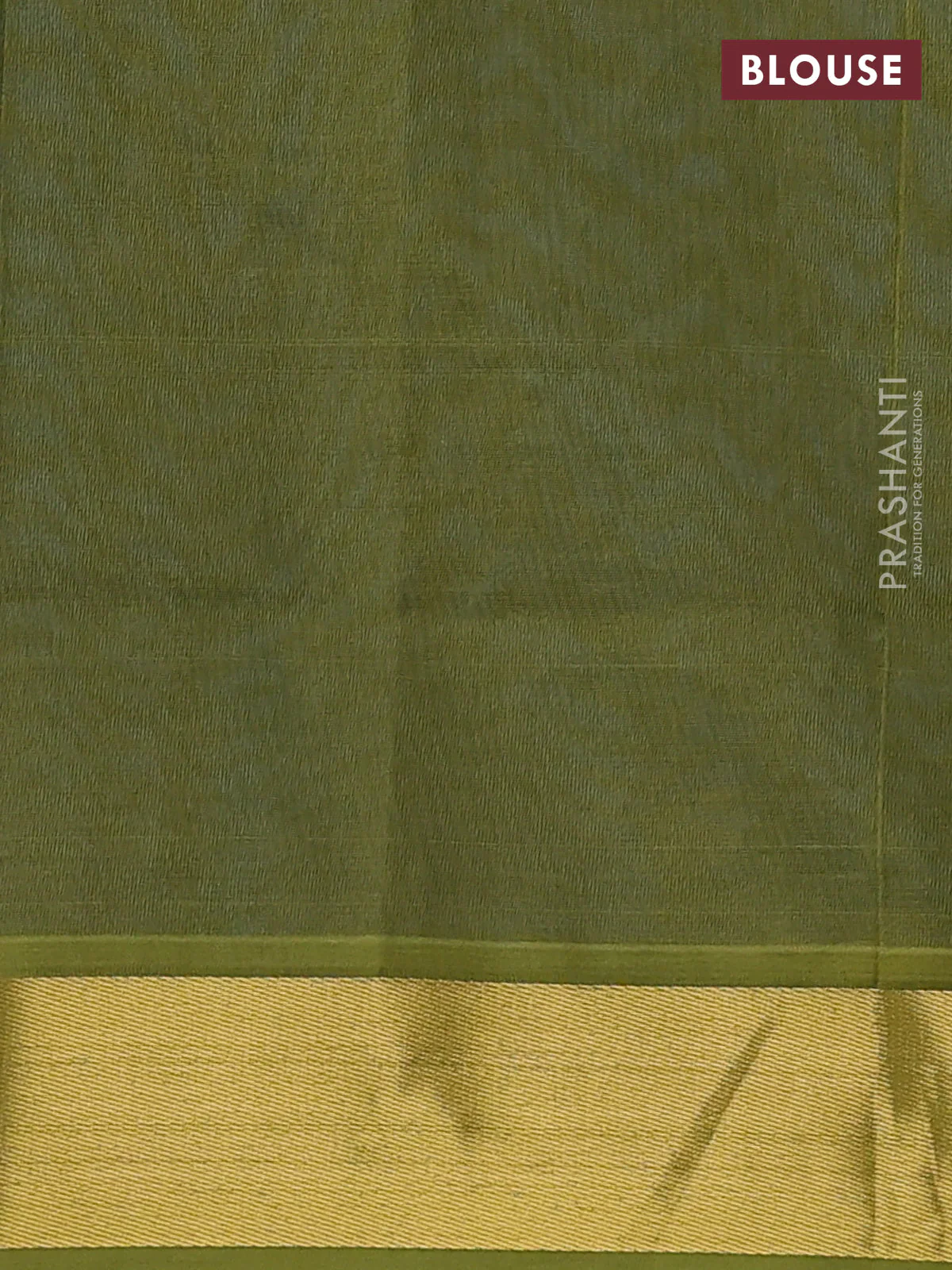 Silk cotton saree peacock blue and mehendi green with plain body and zari woven border - Image 3