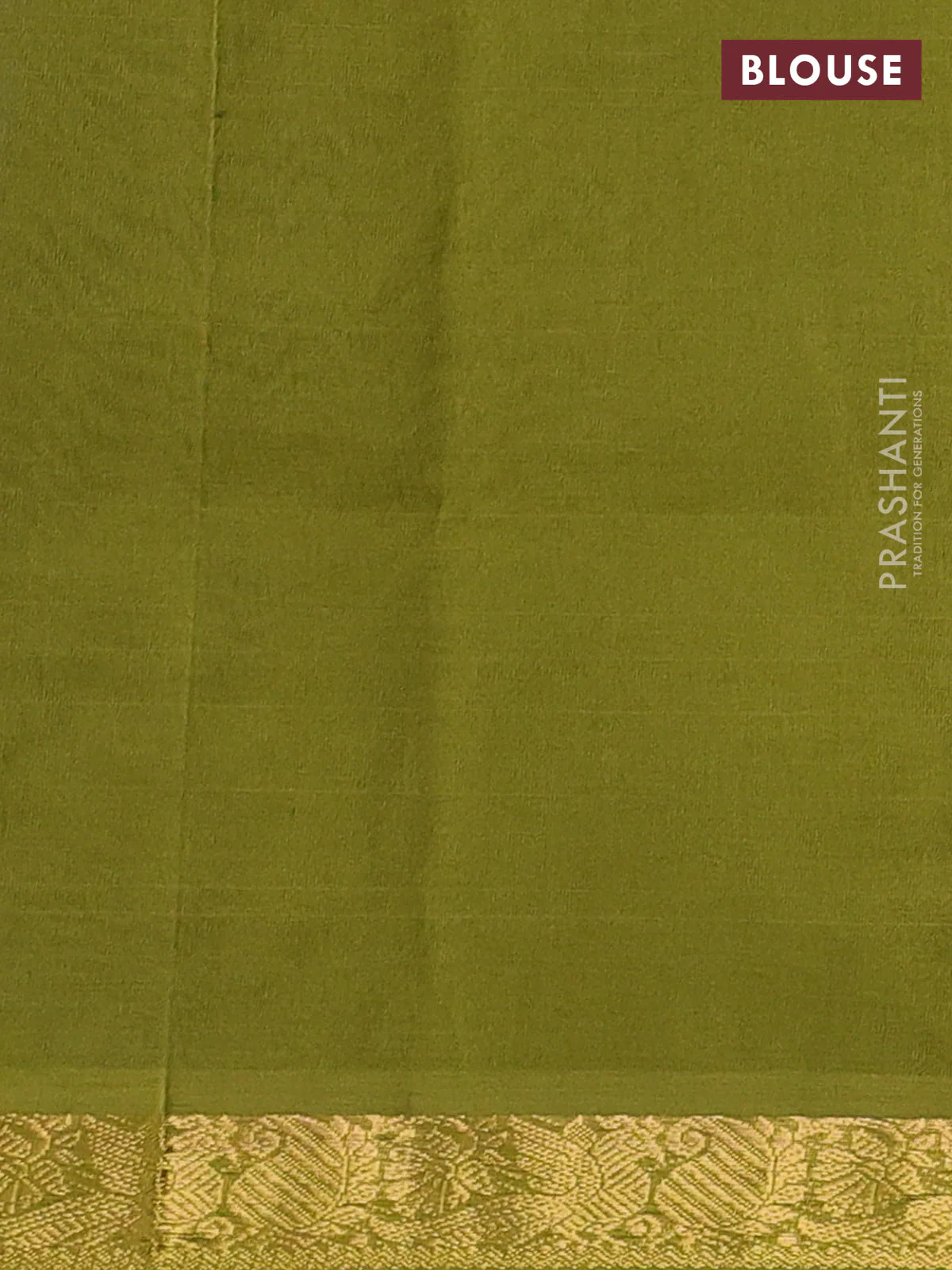 Silk cotton saree peacock blue and mehendi green with plain body and zari woven border - Image 3