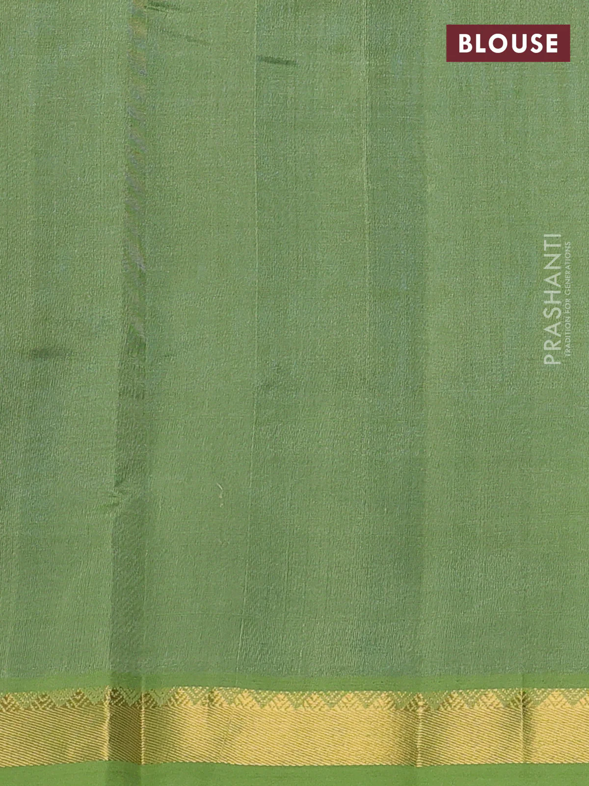 Silk cotton saree peacock blue and pastel green with plain body and zari woven border - Image 3