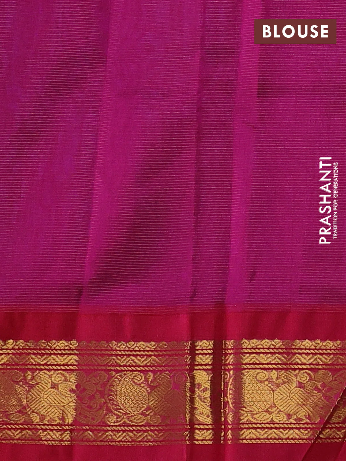 Silk cotton saree peacock blue and pink with allover vairaosi pattern and zari woven korvai border - Image 3