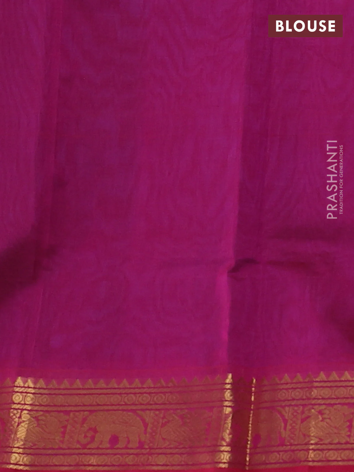 Silk cotton saree peacock blue and pink with plain body and zari woven border - Image 3