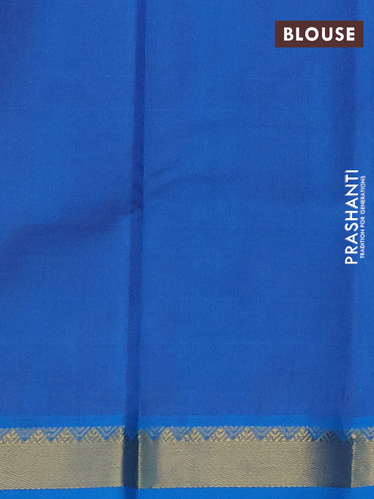 Silk cotton saree pink and cs blue with plain body and zari woven border - Image 3