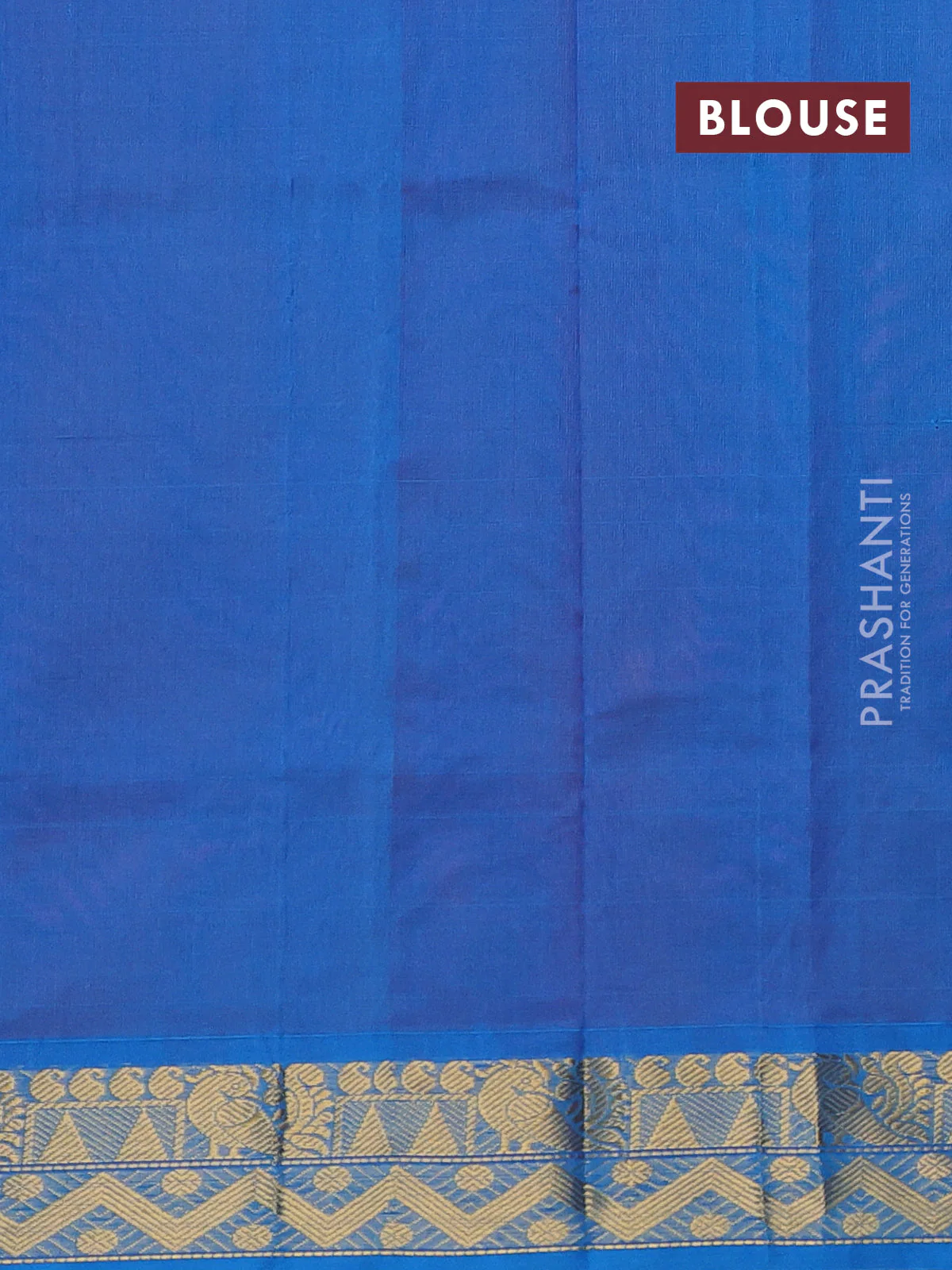 Silk cotton saree pink and cs blue with plain body and zari woven border - Image 3