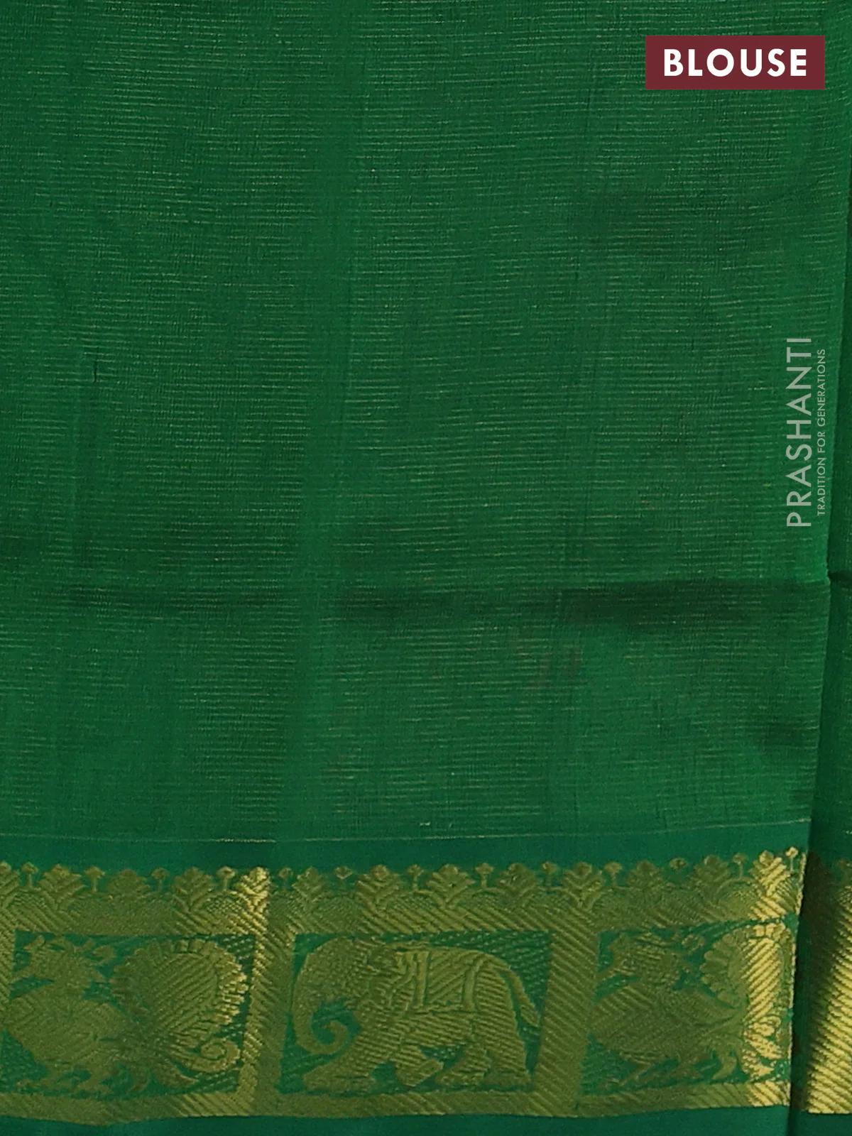 Silk cotton saree pink and green with allover vairosi pattern and zari woven border - Image 3