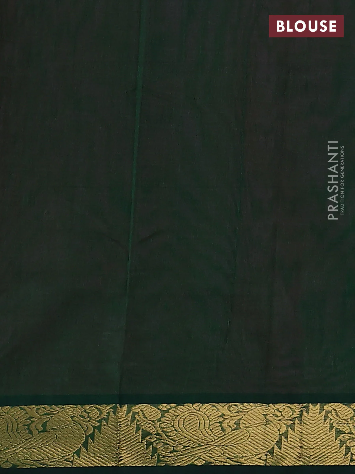 Silk Cotton saree pink and green with plain body and zari woven border - Image 3