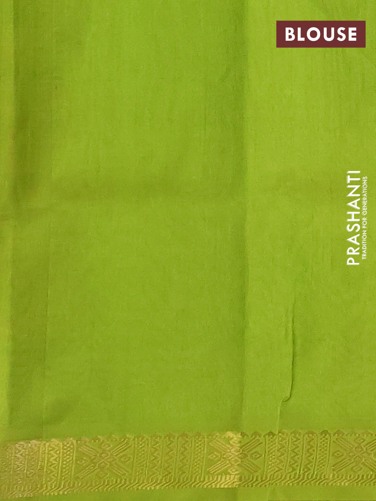 Silk cotton saree pink and light green with plain body and zari woven border - Image 3