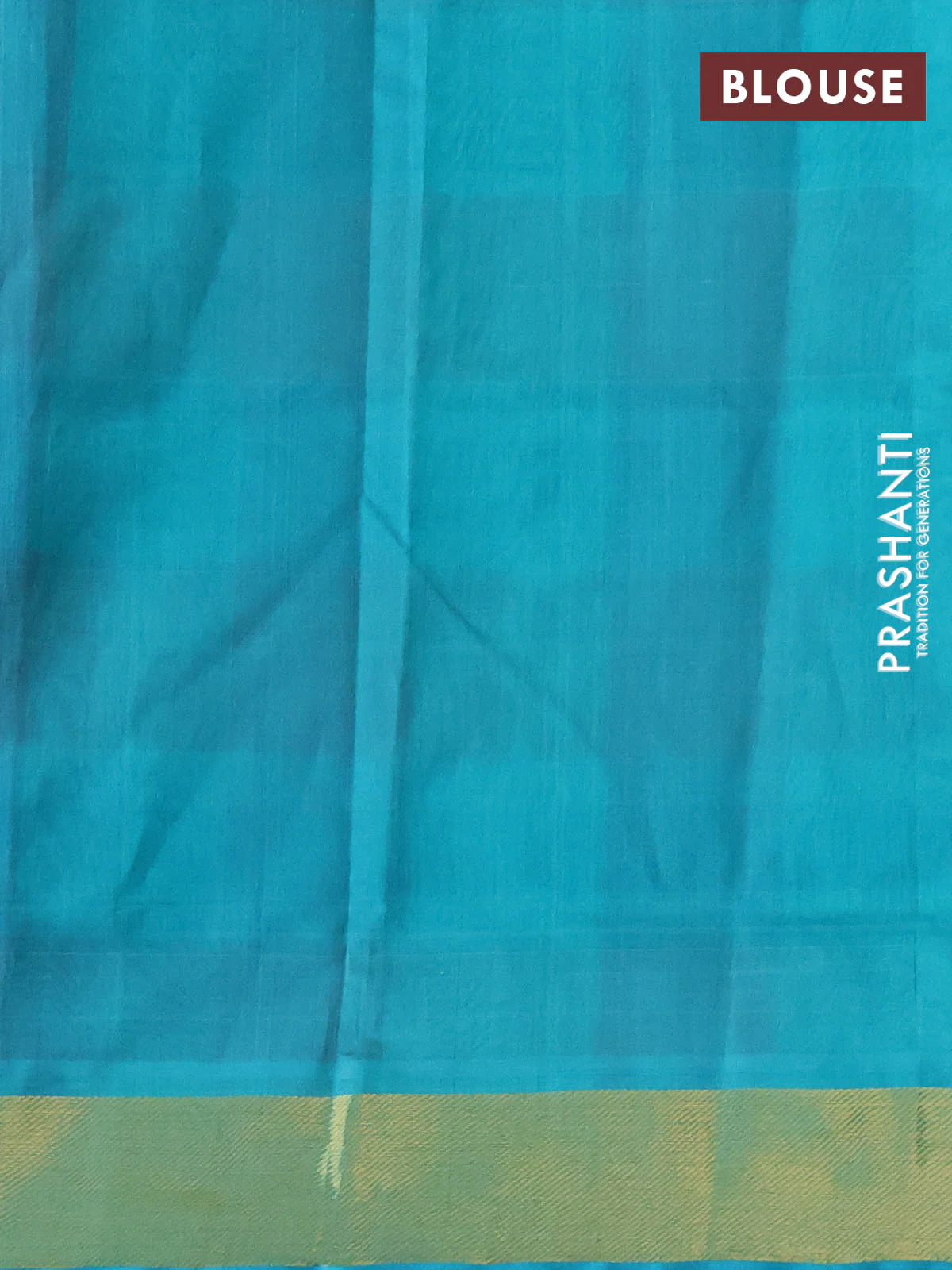 Silk cotton saree pink and teal blue with allover paalum pazhamum checks & buttas and zari woven border - Image 3