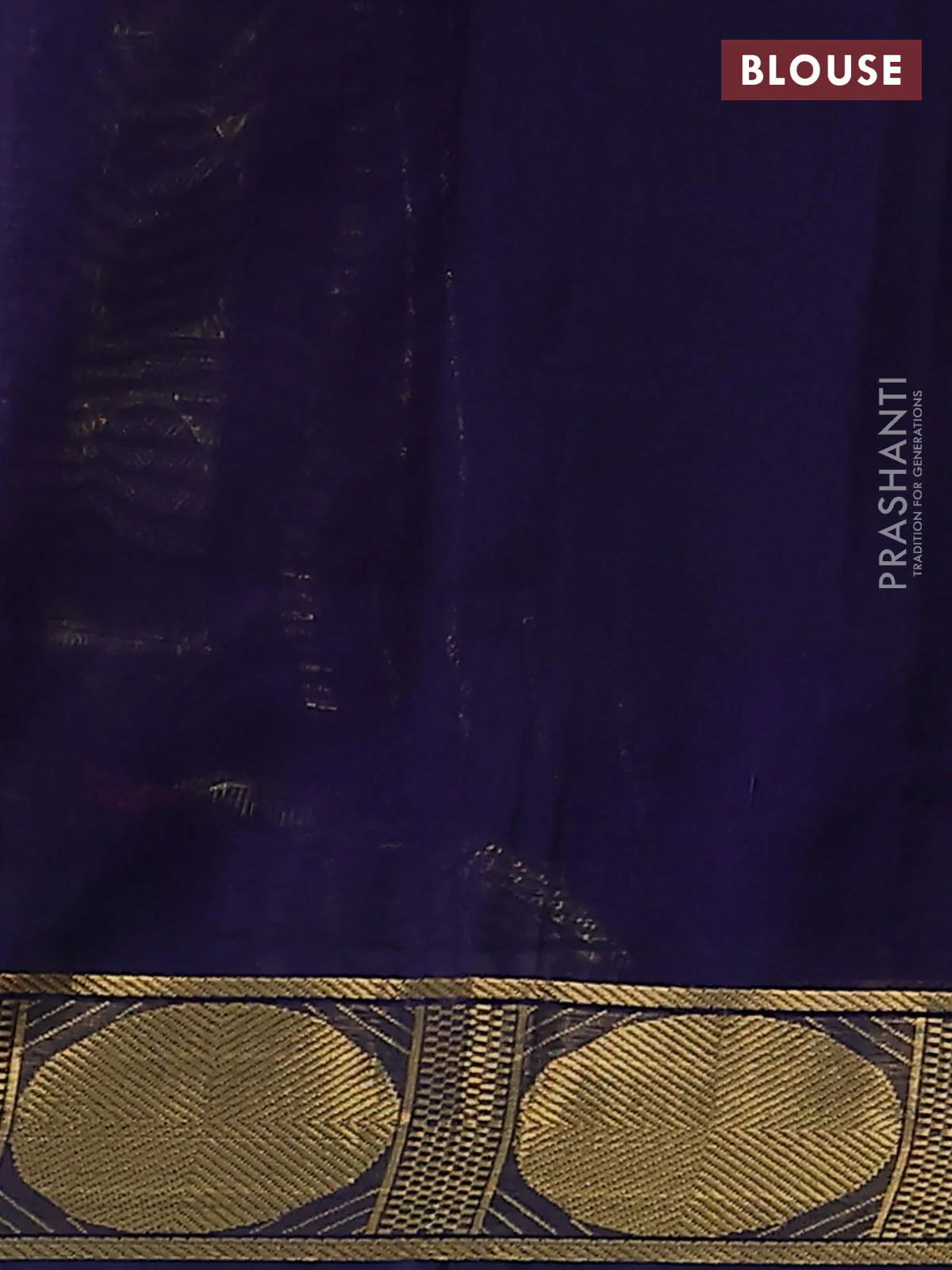 Silk Cotton saree pink shade and navy blue with plain body and rudhraksha zari woven border - Image 3