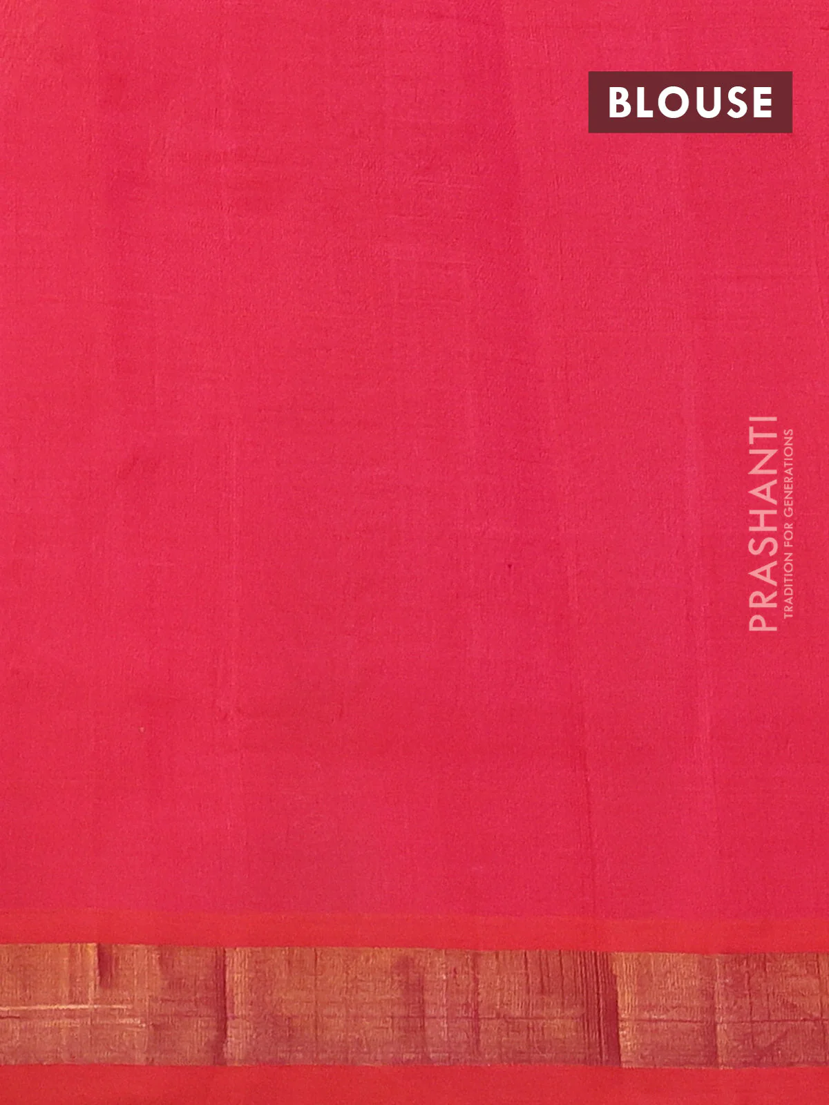 Silk cotton saree pinkish orange with allover floral embriodery and zari woven border - Image 3