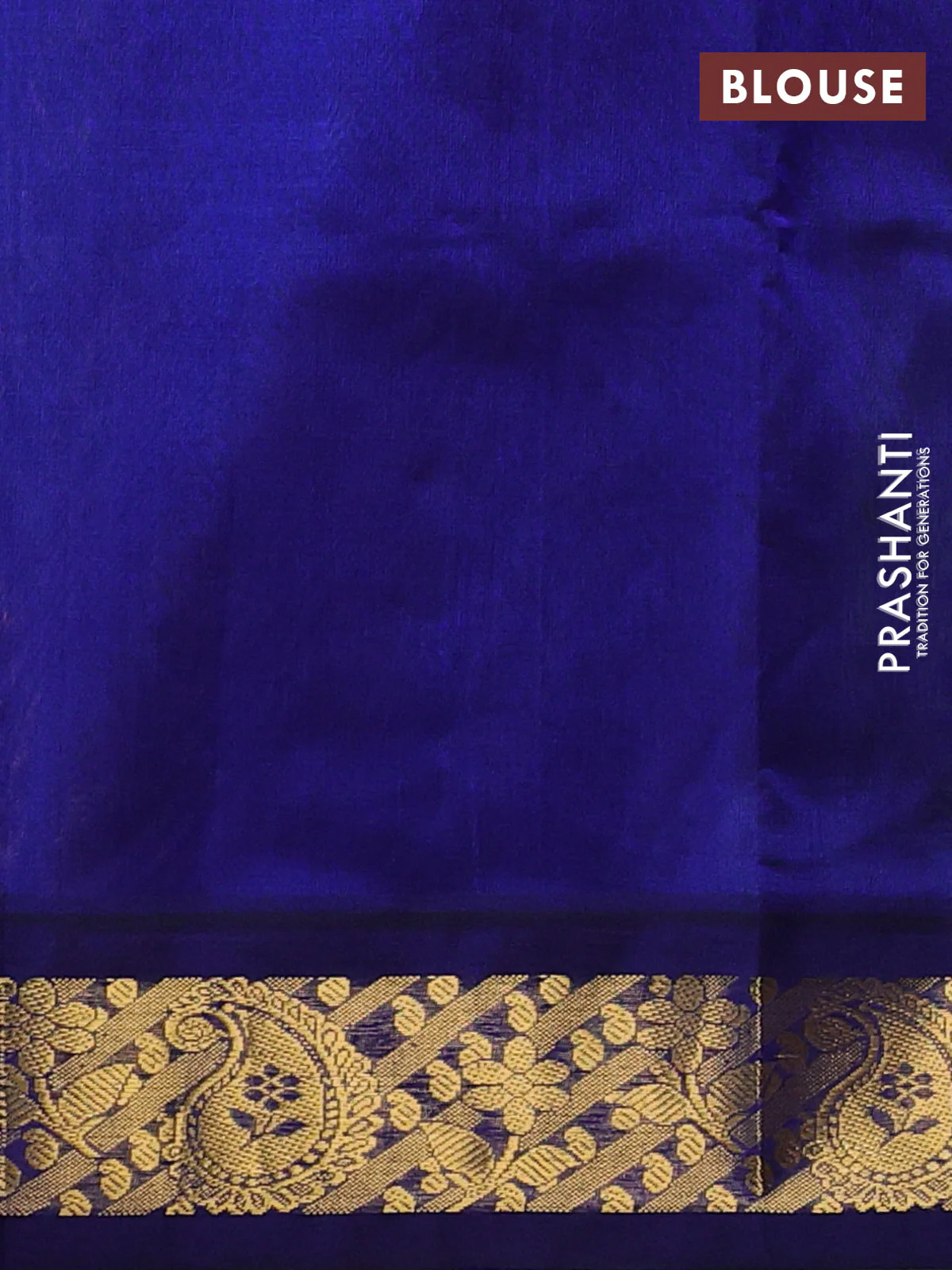 Silk cotton saree pista green and blue with plain body and zari woven korvai border - Image 3