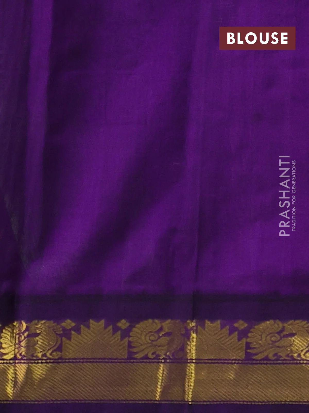 Silk cotton saree pista green and violet with allover zari woven checked pattern and zari woven korvai border - Image 3