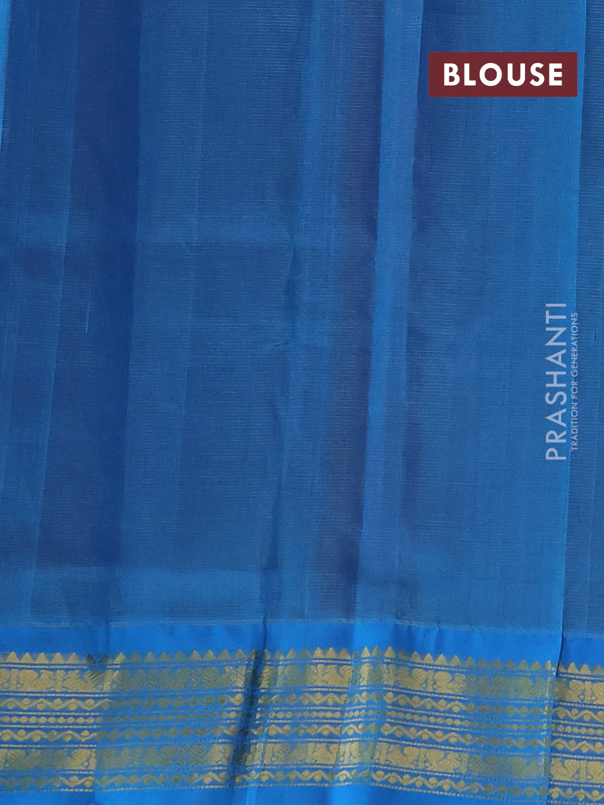 Silk cotton saree purple and cs blue with allover vairosi pattern and zari woven korvai border - Image 3