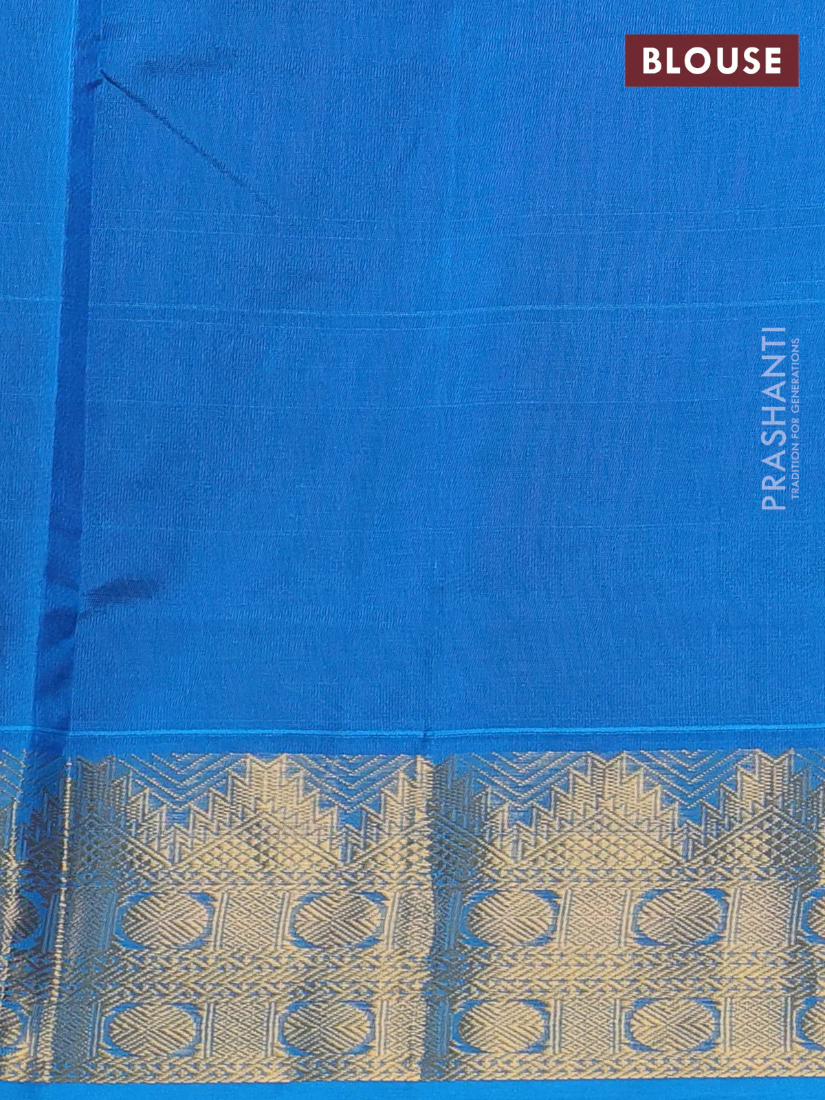 Silk cotton saree purple and cs blue with plain body and zari woven border - Image 3