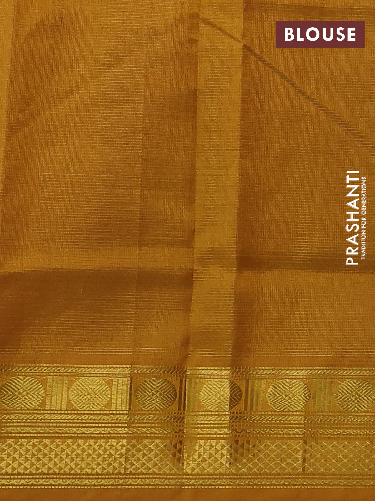 Silk cotton saree purple and dark mustard with allover vairosi pattern and zari woven border - Image 3
