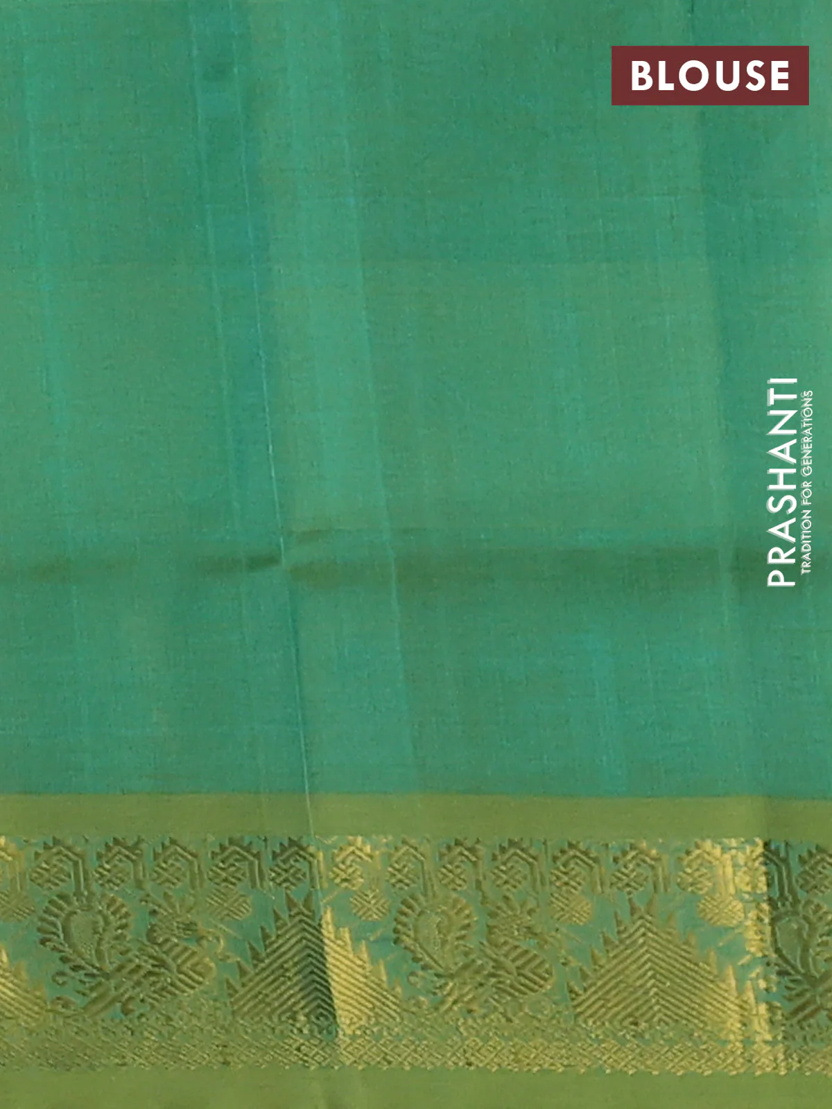 Silk cotton saree purple and dual shade of teal green with allover paalum pazhamum checks & buttas and zari woven border - Image 3