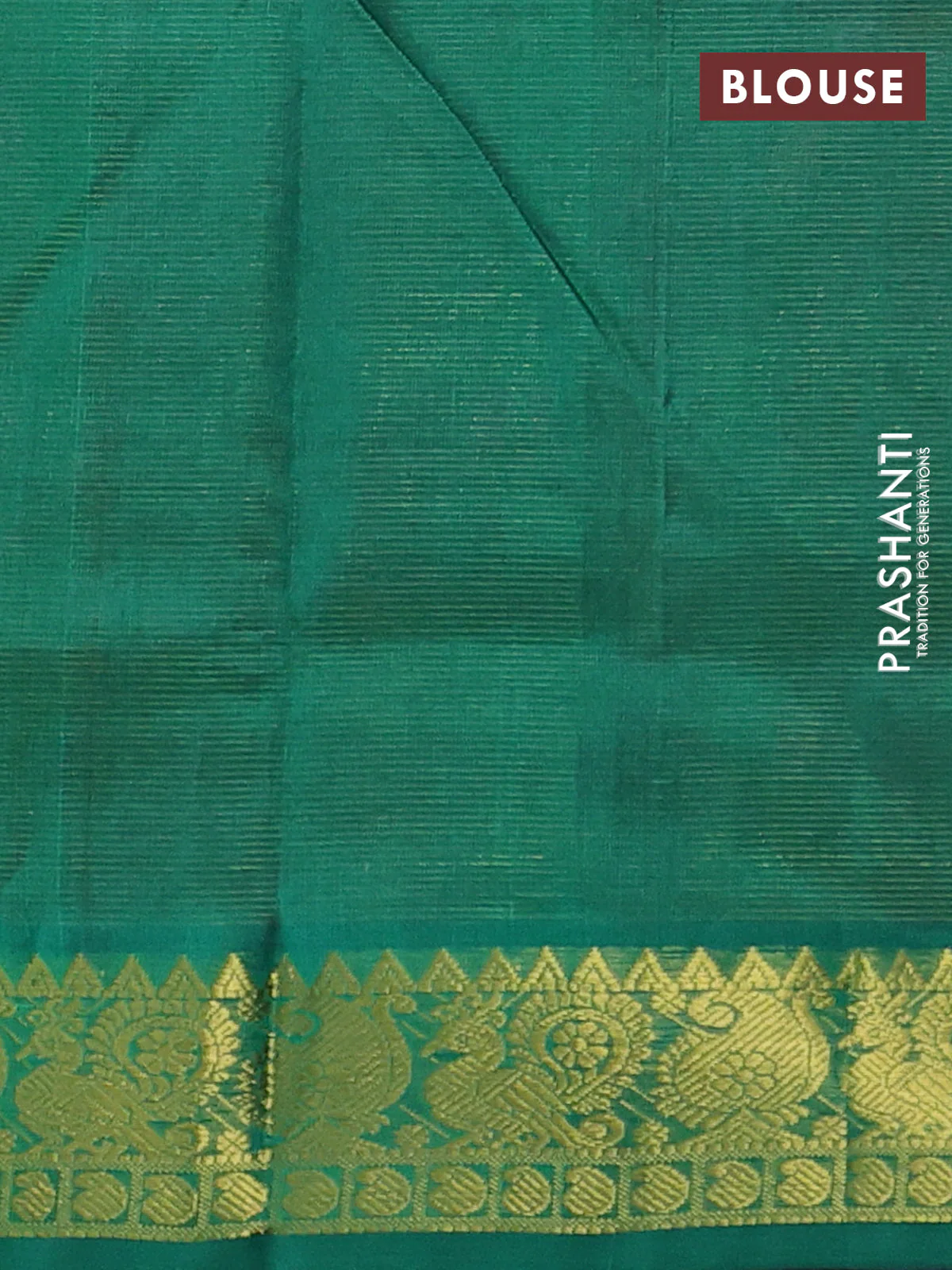 Silk cotton saree purple and green with allover vairosi pattern and annam zari woven border - Image 3
