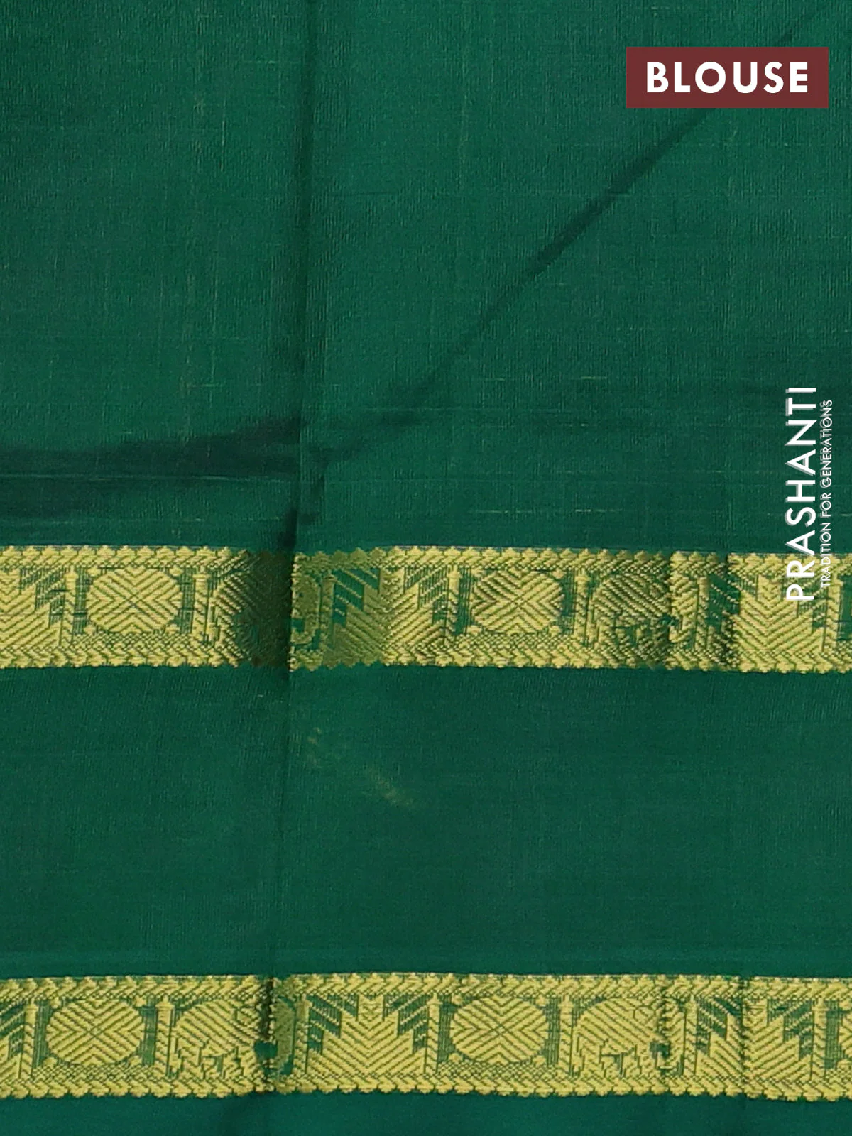 Silk cotton saree purple and green with allover zari lakshadeepam patten and rettapet zari woven border - Image 3