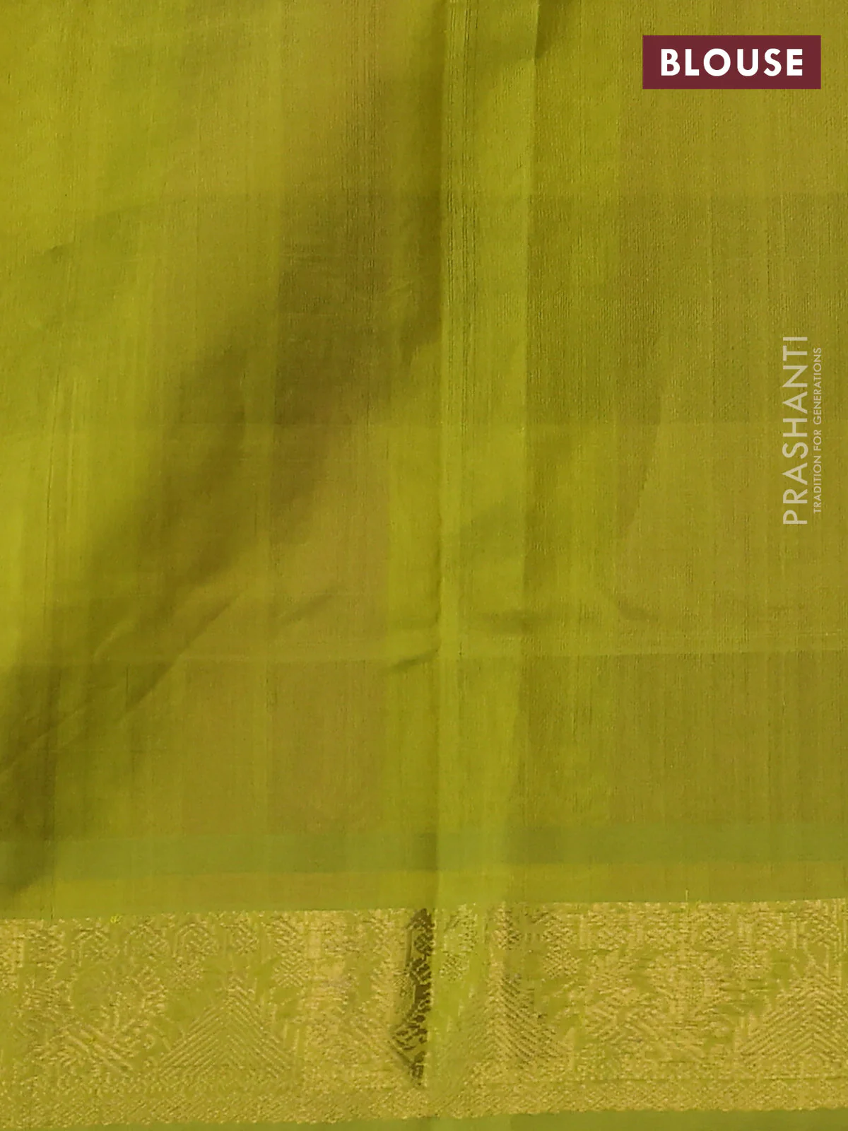 Silk cotton saree purple and light green with allover paalum pazhamum checks & buttas and zari woven border - Image 3