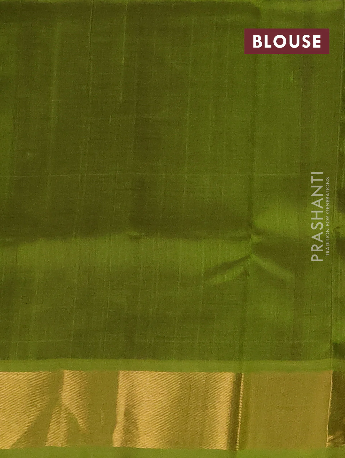 Silk cotton saree purple and light green with plain body and zari woven border - Image 3