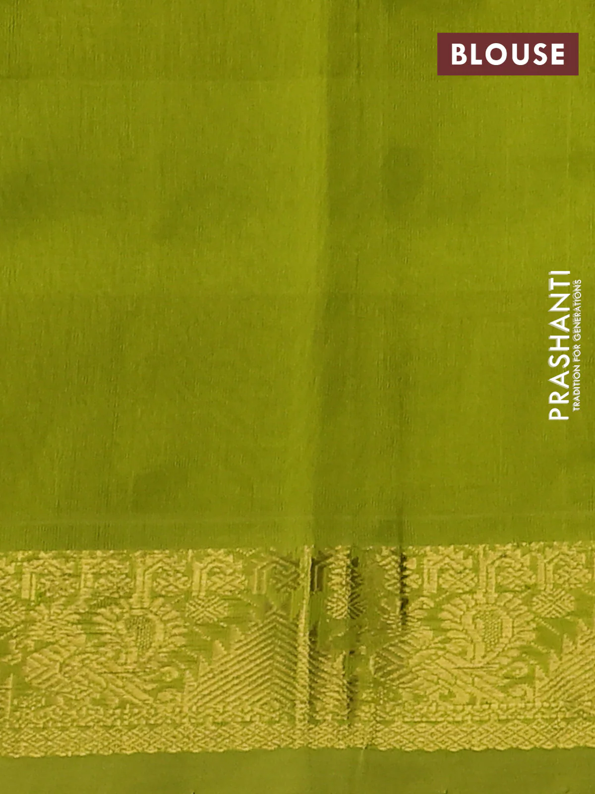Silk cotton saree purple and lime green with allover paalum pazhamum checks & buttas and zari woven border - Image 3