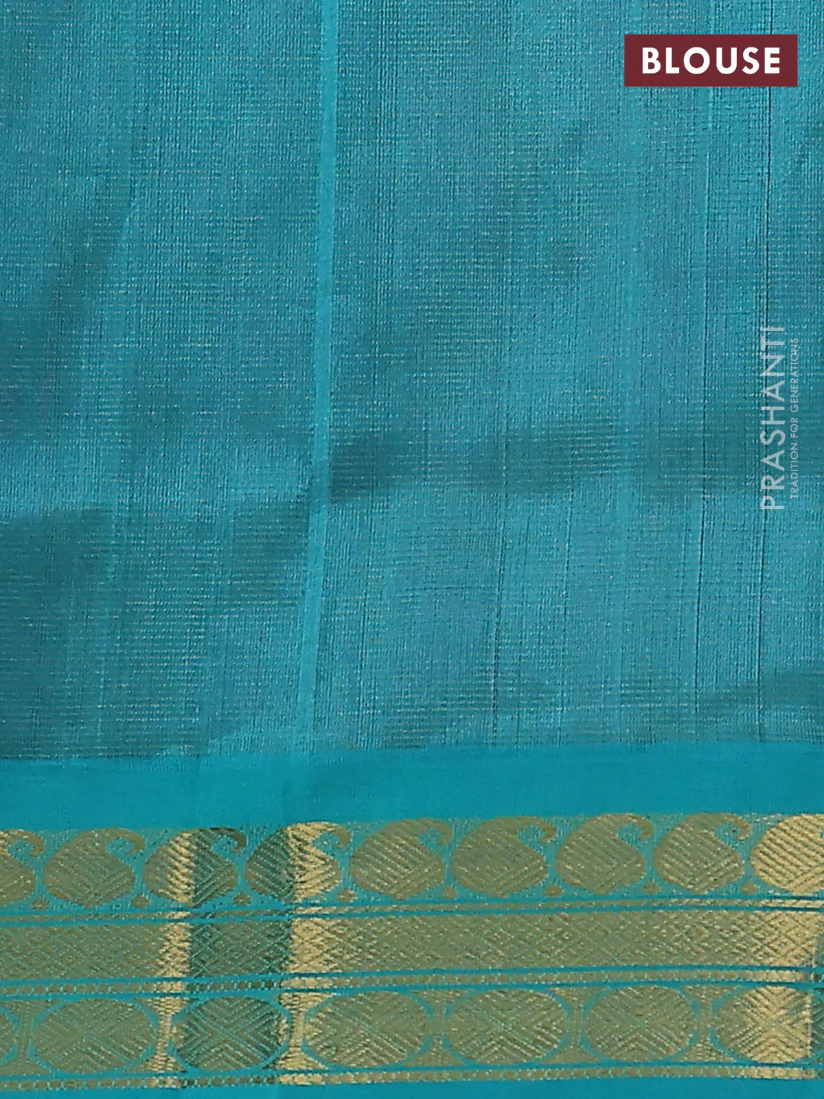 Silk cotton saree purple and teal green shade with allover vairosi pattern and zari woven korvai border - Image 3