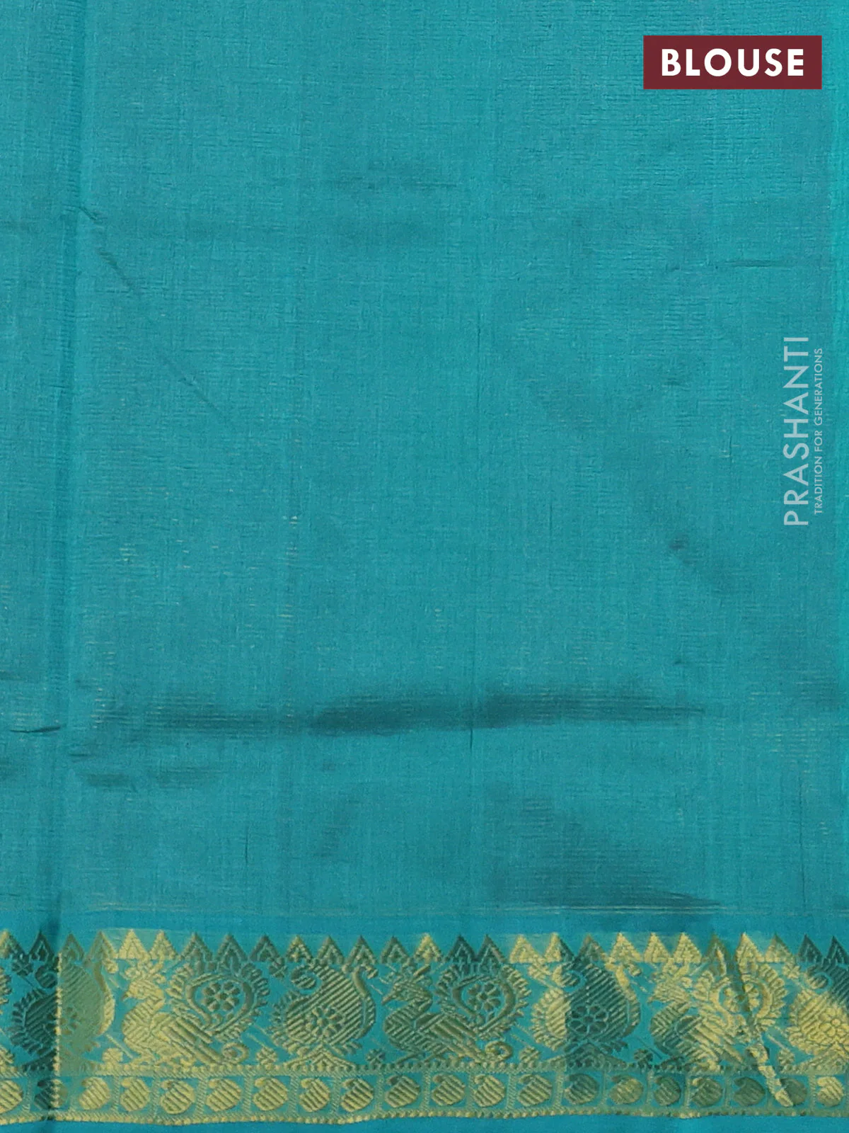 Silk cotton saree purple and teal green with allover vairosi pattern and annam zari woven border - Image 3