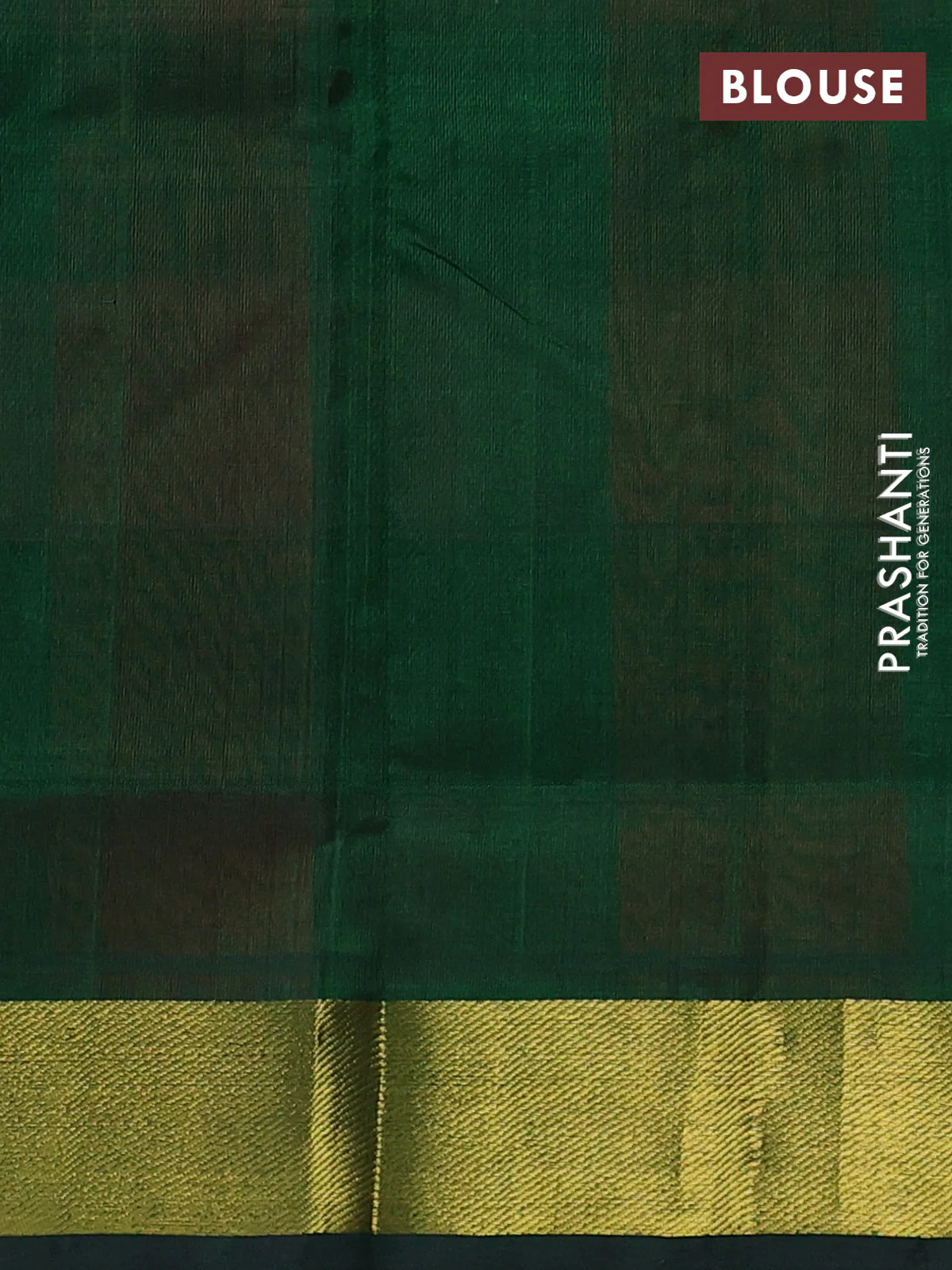 Silk cotton saree red and green with allover paalum pazhamum checked pattern & paisley zari woven buttas and zari woven border - Image 3