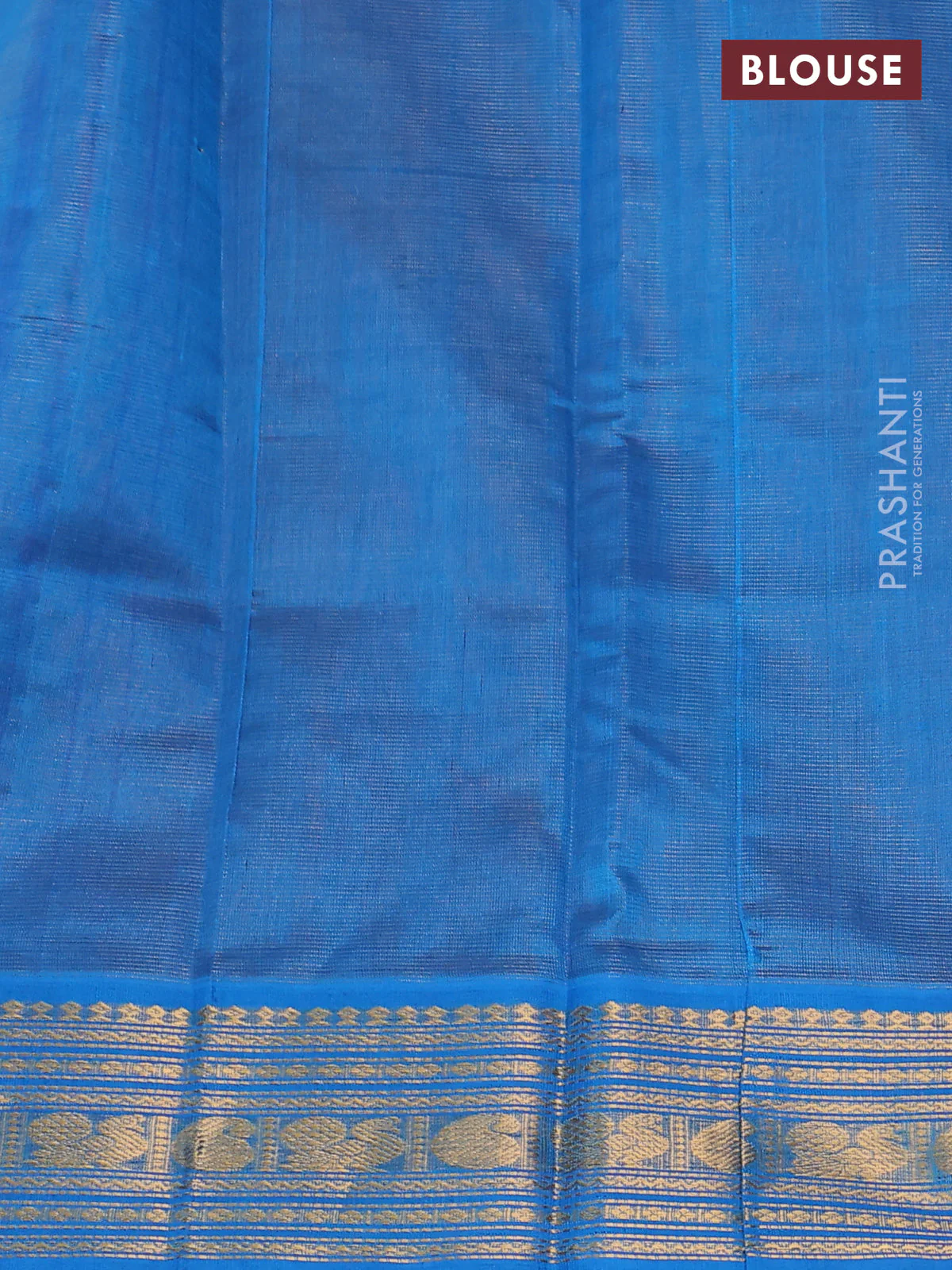 Silk cotton saree rust shade and cs blue with allover vairaosi pattern and zari woven korvai border - Image 3
