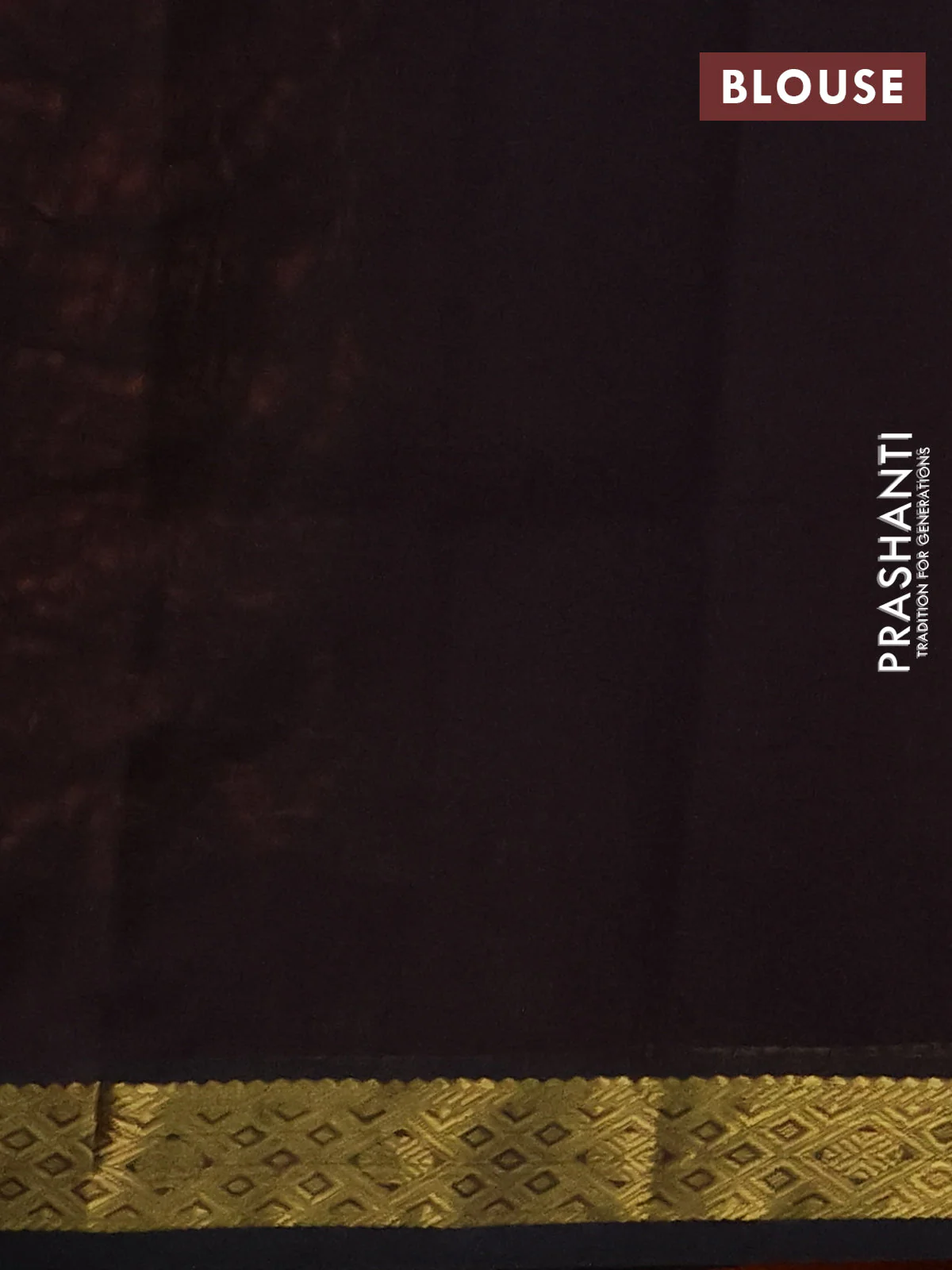 Silk cotton saree rustic orange and coffee brown with plain body and zari woven border - Image 3