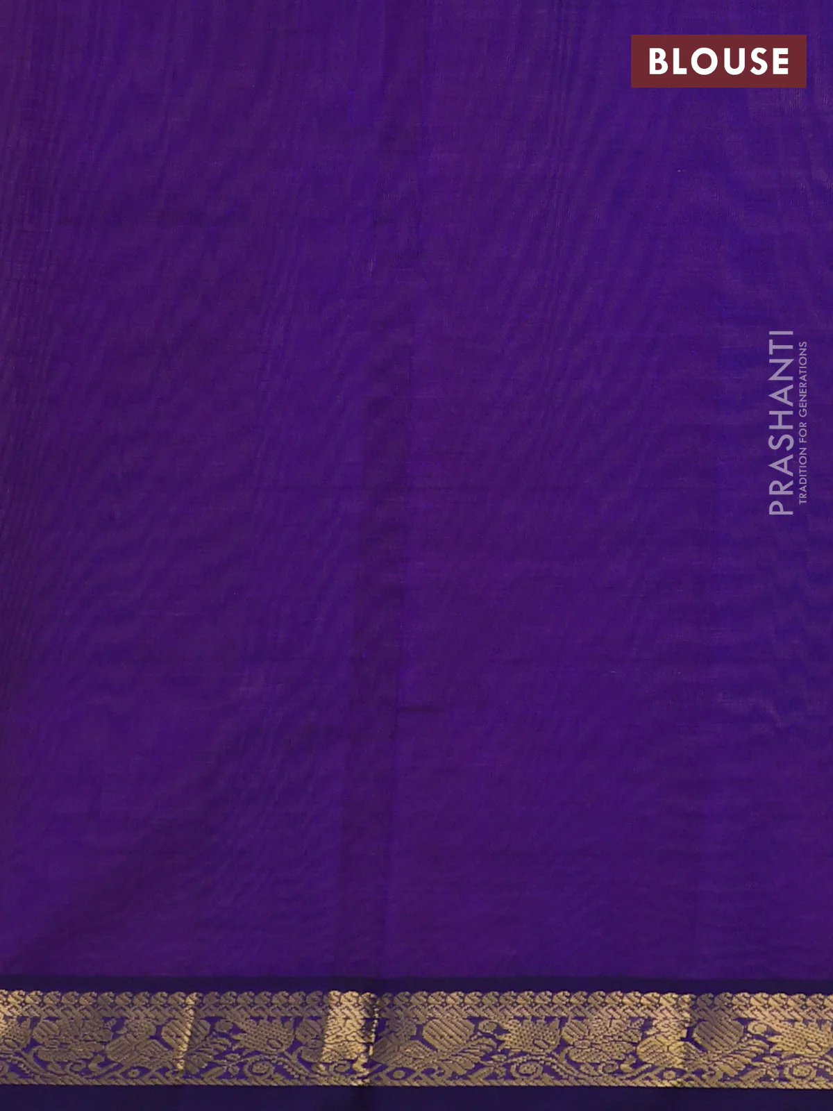 Silk cotton saree sunset orange and violet with plain body and annam zari woven border - Image 3
