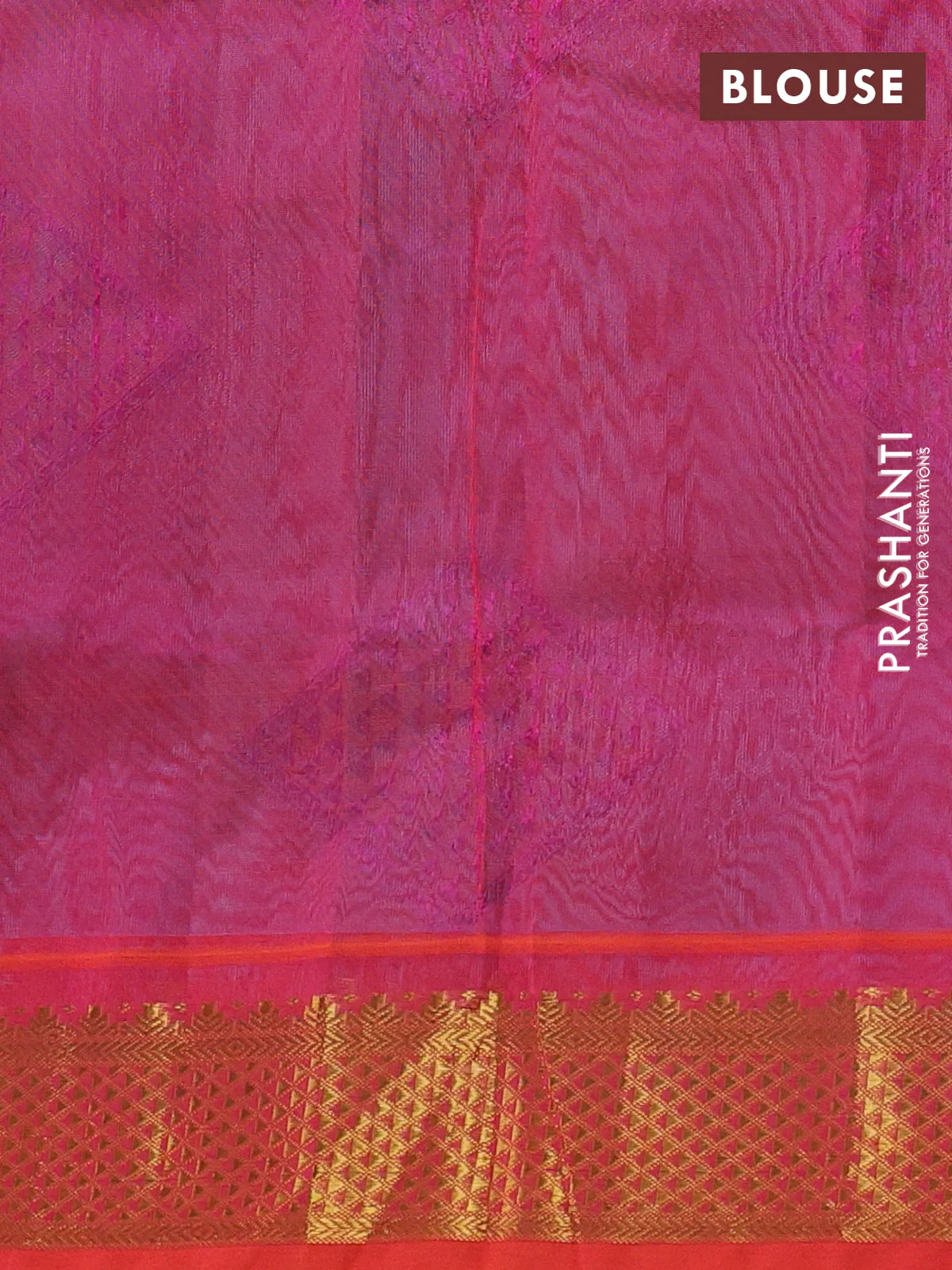 Silk cotton saree teal blue and dual shade of pinkish orange with allover self emboss jacquard and zari woven border - Image 3