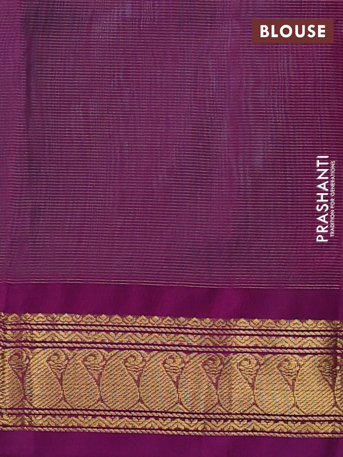 Silk cotton saree teal blue and purple with allover vairaosi pattern and zari woven korvai border - Image 3