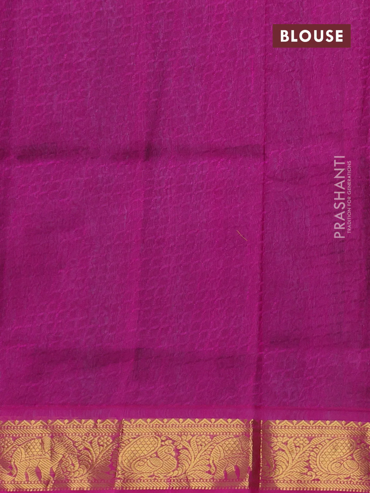 Silk cotton saree teal green and pink with allover self emboss jacquard and annam zari woven border - Image 3