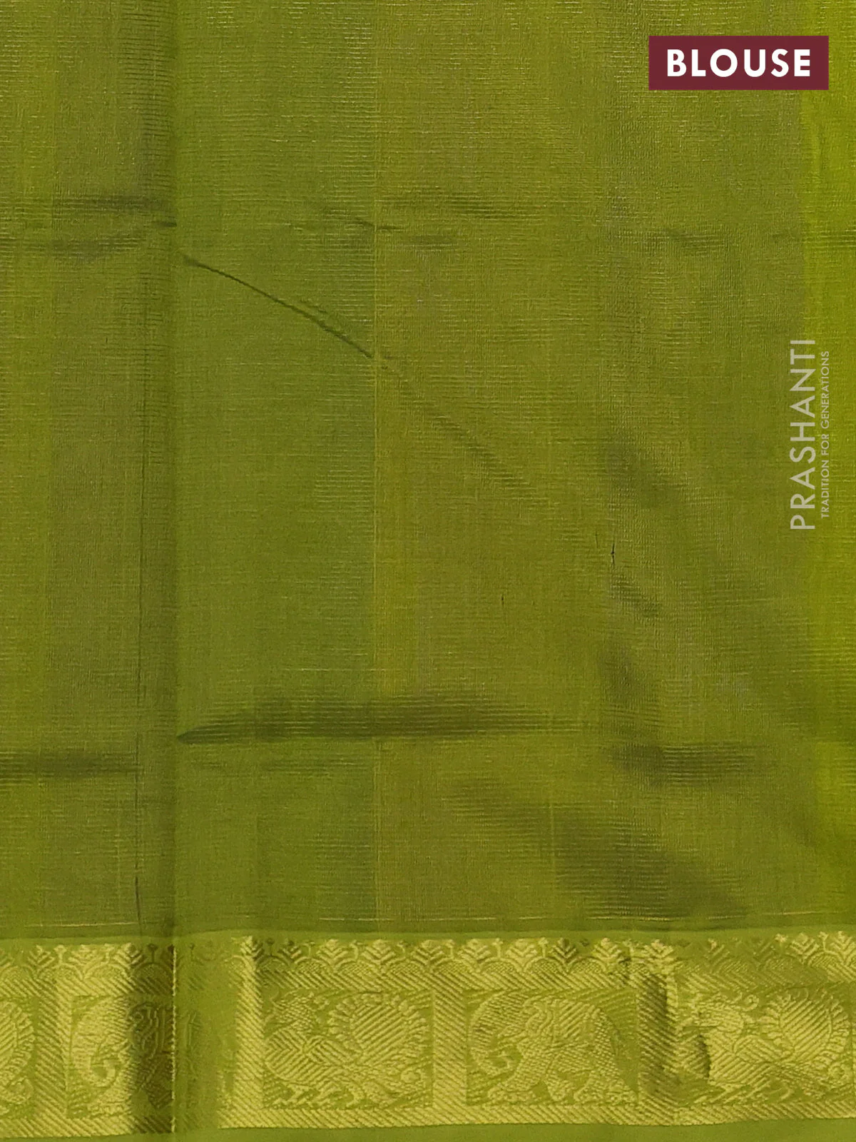 Silk cotton saree violet and lime green with allover vairosi pattern and zari woven border - Image 3