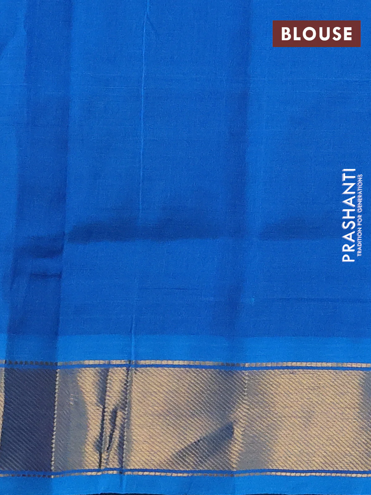 Silk cotton saree wine shade and cs blue with plain body and zari woven border - Image 3