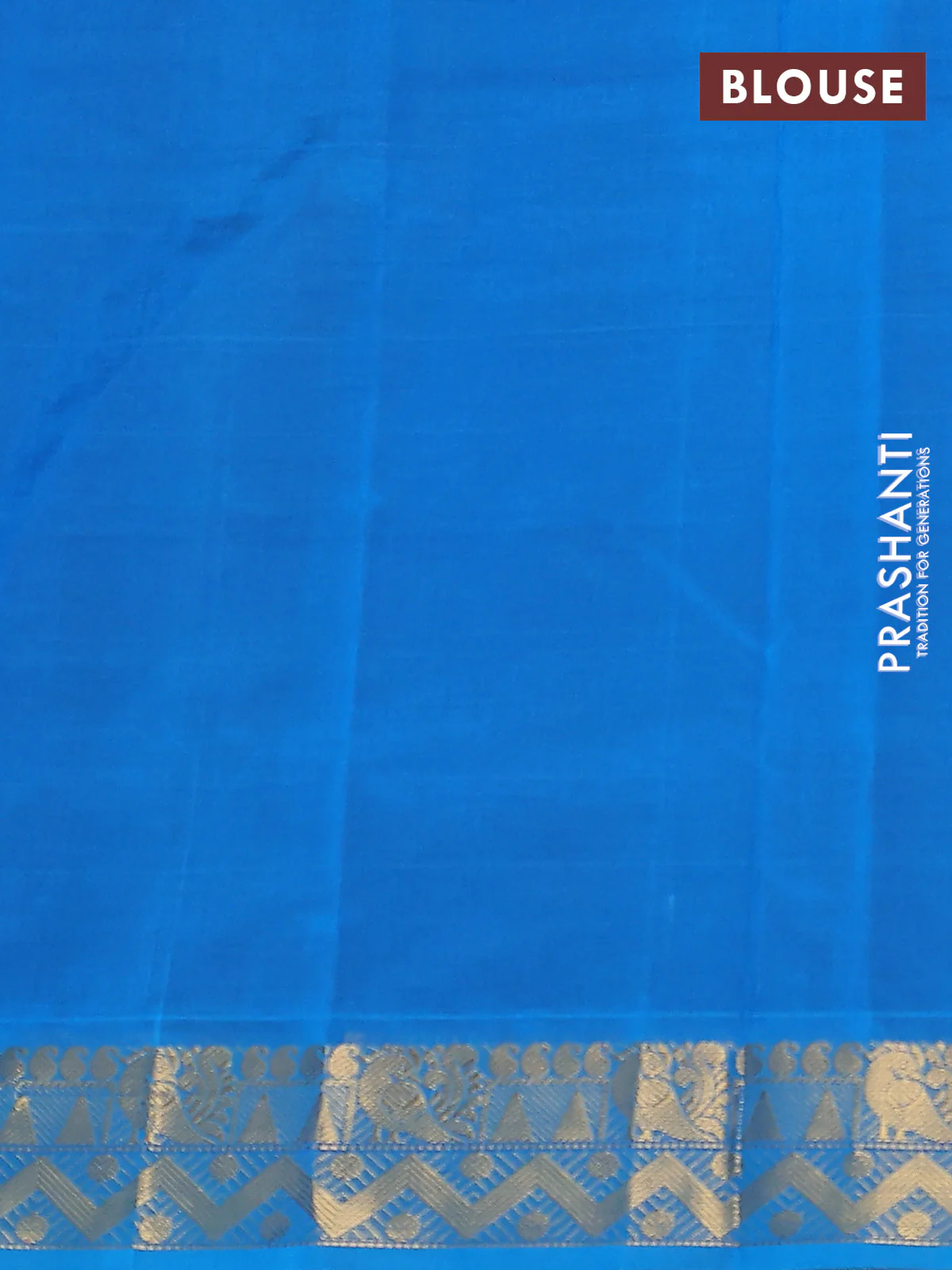 Silk cotton saree wine shade and cs blue with plain body and zari woven border - Image 3