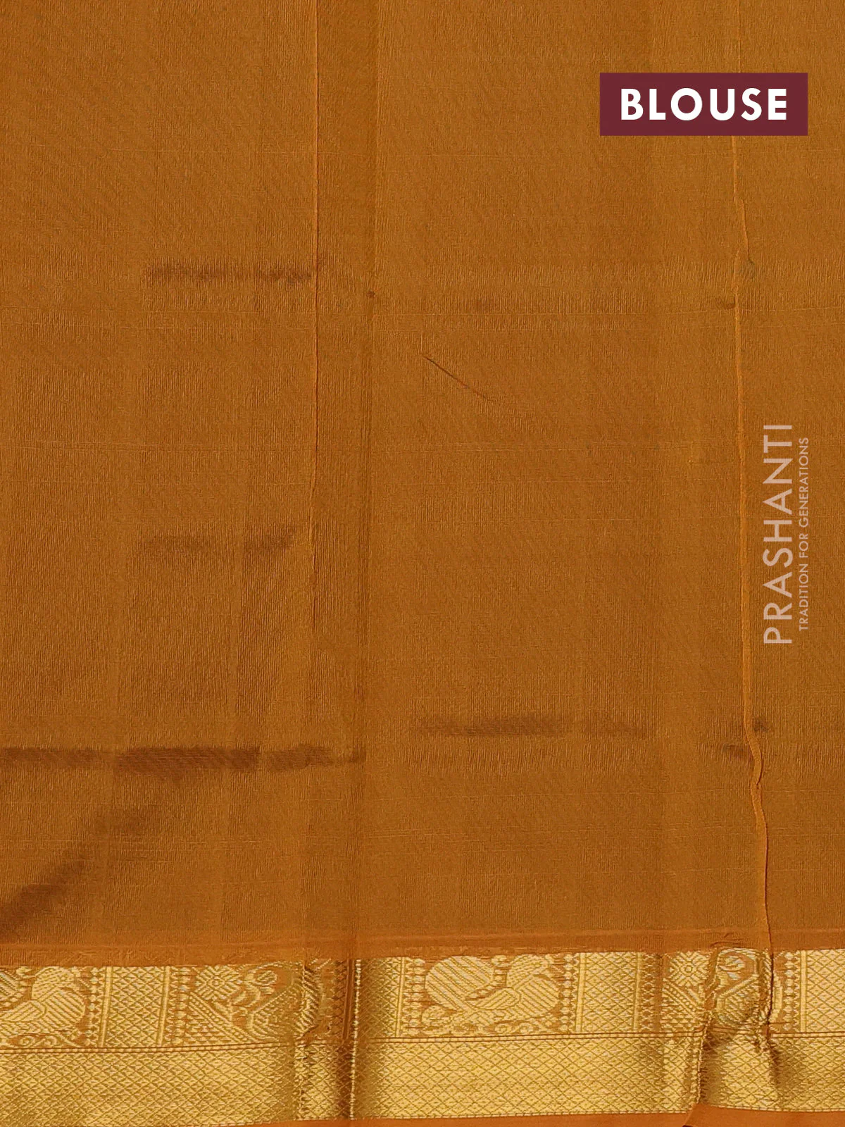 Silk cotton saree wine shade and mustard yellow with plain body and zari woven border - Image 3