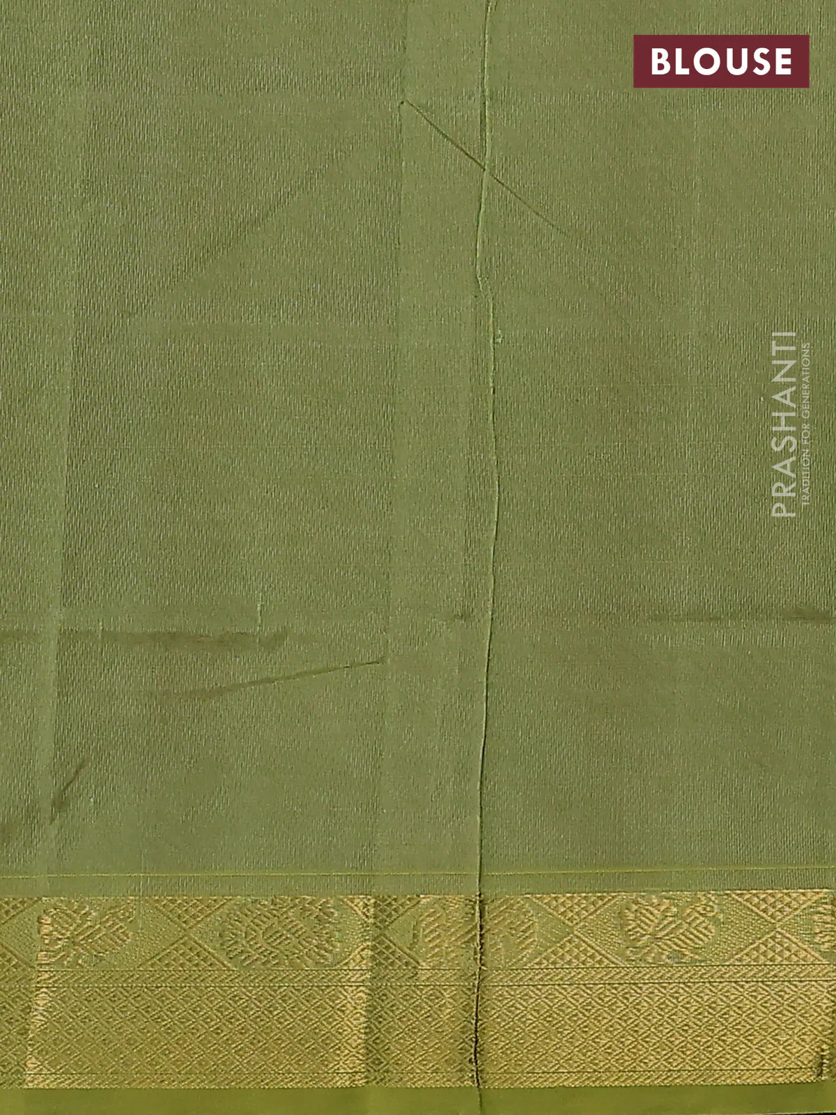 Silk Cotton saree wine shade and pista green with plain body and zari woven border - Image 3