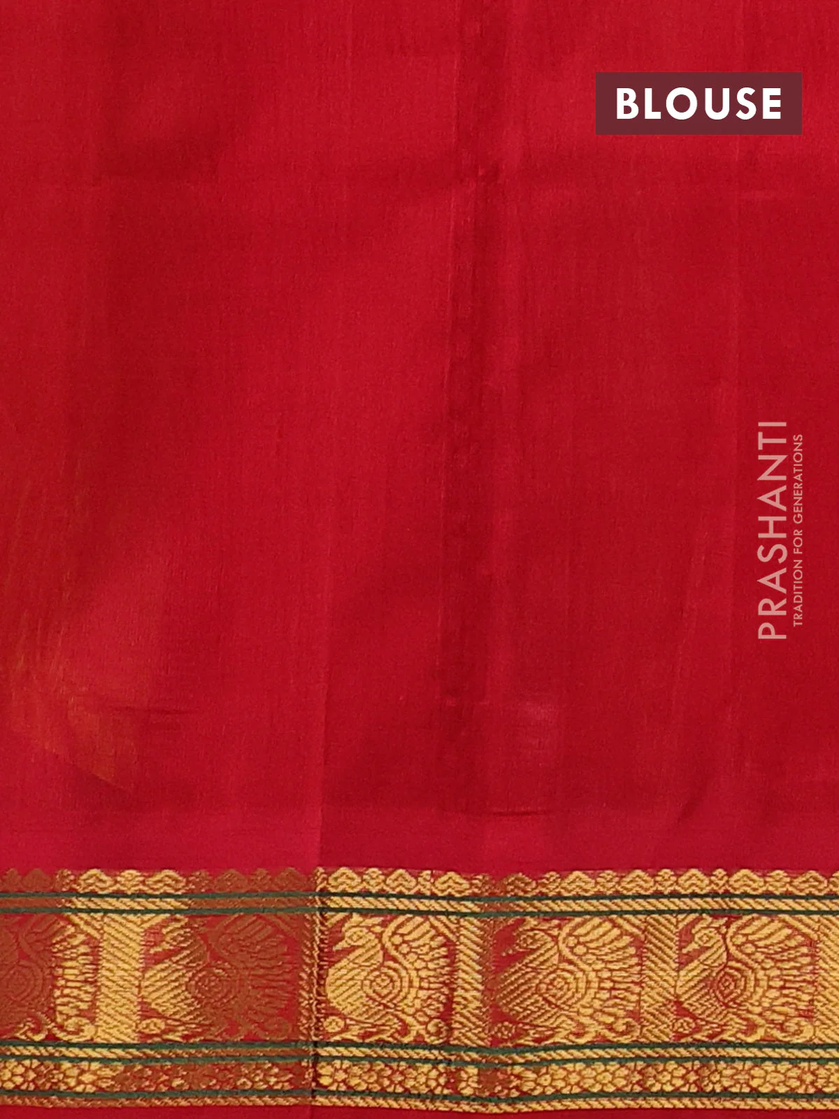 Silk cotton saree yellow and red with plain body and zari woven border - Image 3